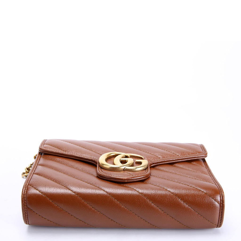 474575 Marmont Chain Wallet Brown