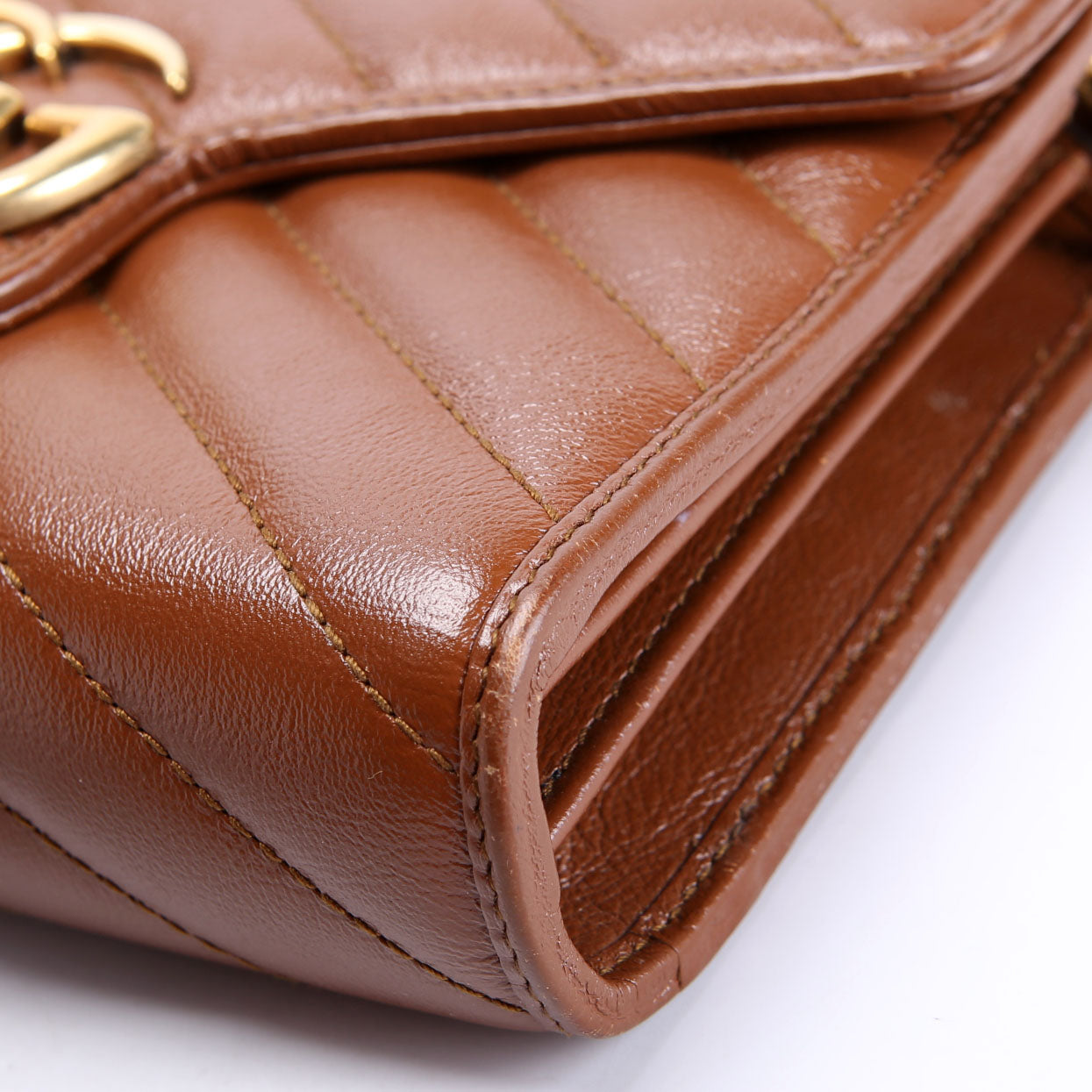 474575 Marmont Chain Wallet Brown