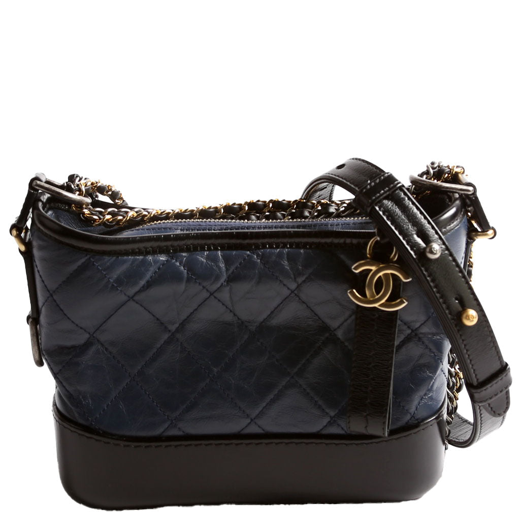 Gabrielle Hobo Small Calfskin 27M Blue/Black