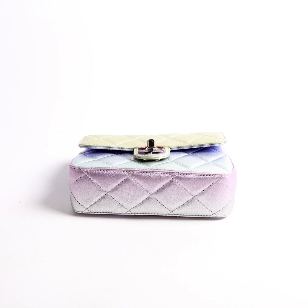 CC Chain Wristlet Clutch Metallic Lambskin RFID Multicolor