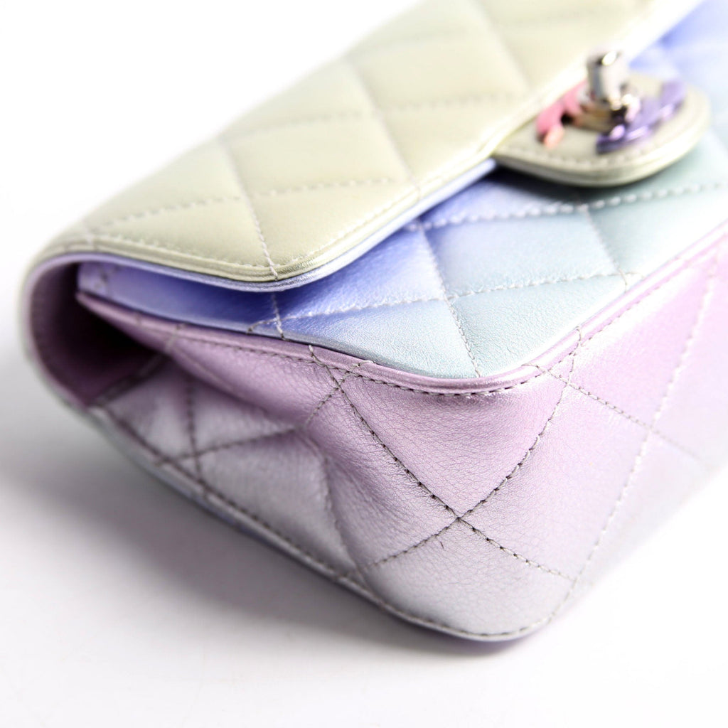 CC Chain Wristlet Clutch Metallic Lambskin RFID Multicolor