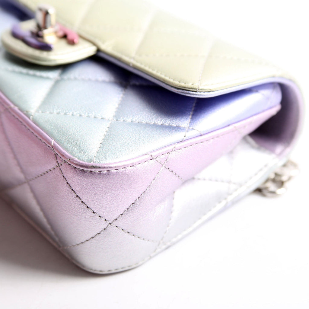 CC Chain Wristlet Clutch Metallic Lambskin RFID Multicolor