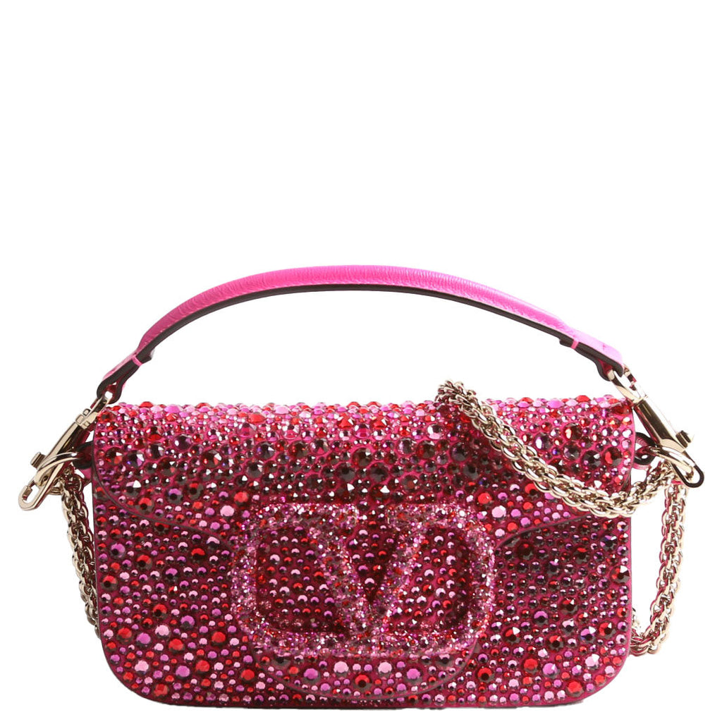 VLogo Small Loco Crystal Embellished Pink