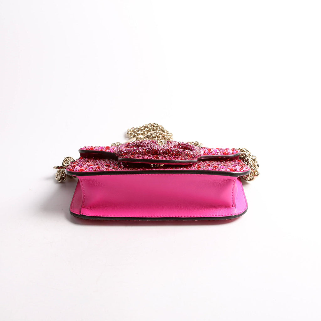 VLogo Small Loco Crystal Embellished Pink