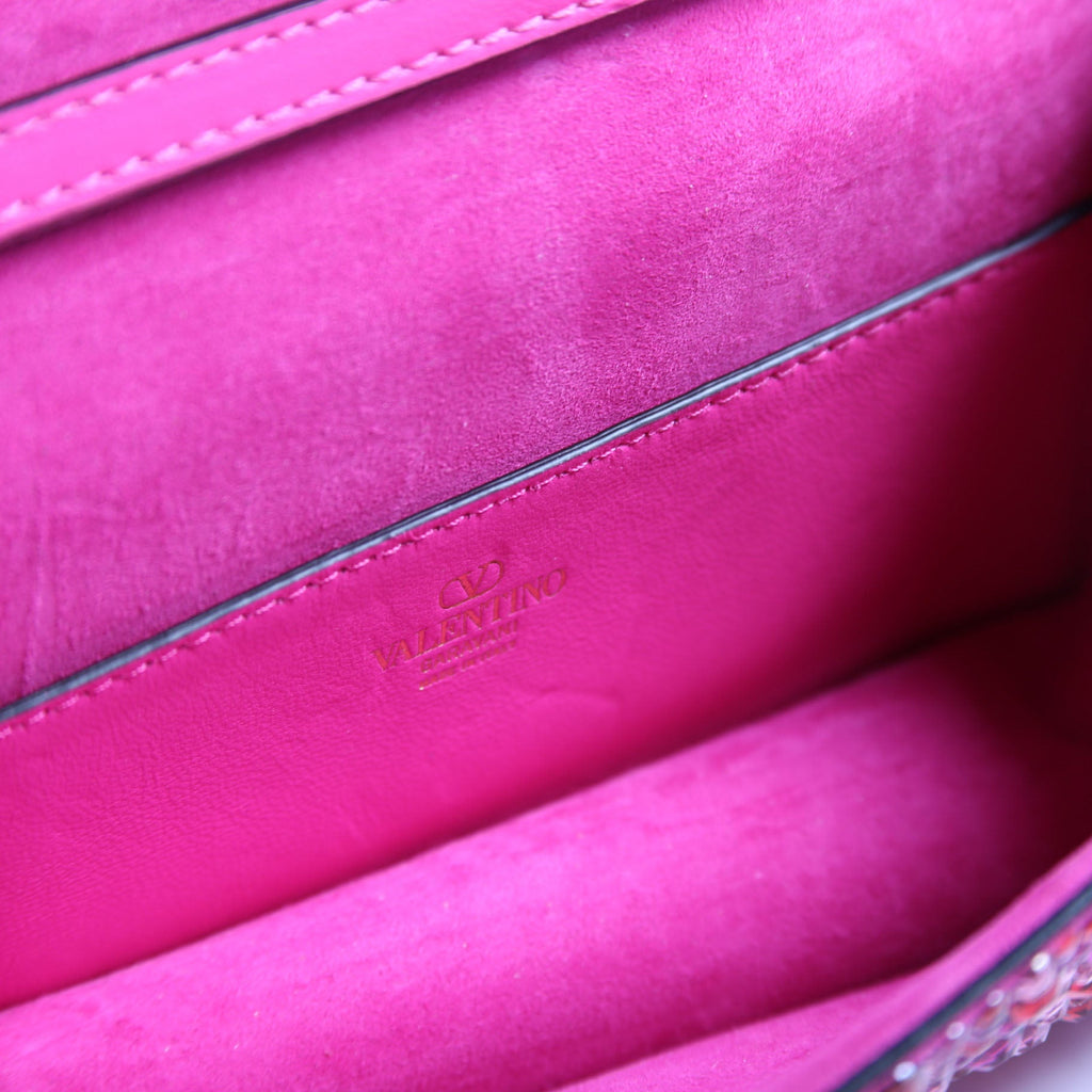 VLogo Small Loco Crystal Embellished Pink