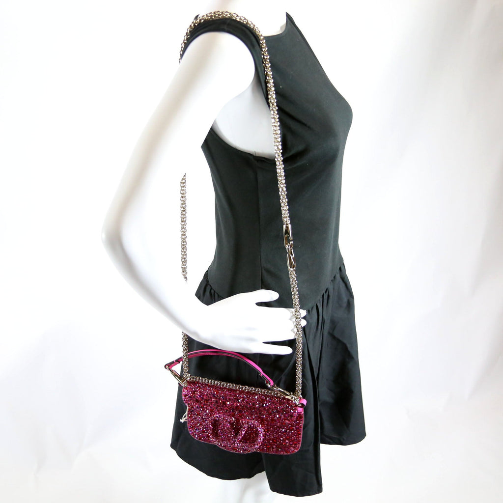 VLogo Small Loco Crystal Embellished Pink
