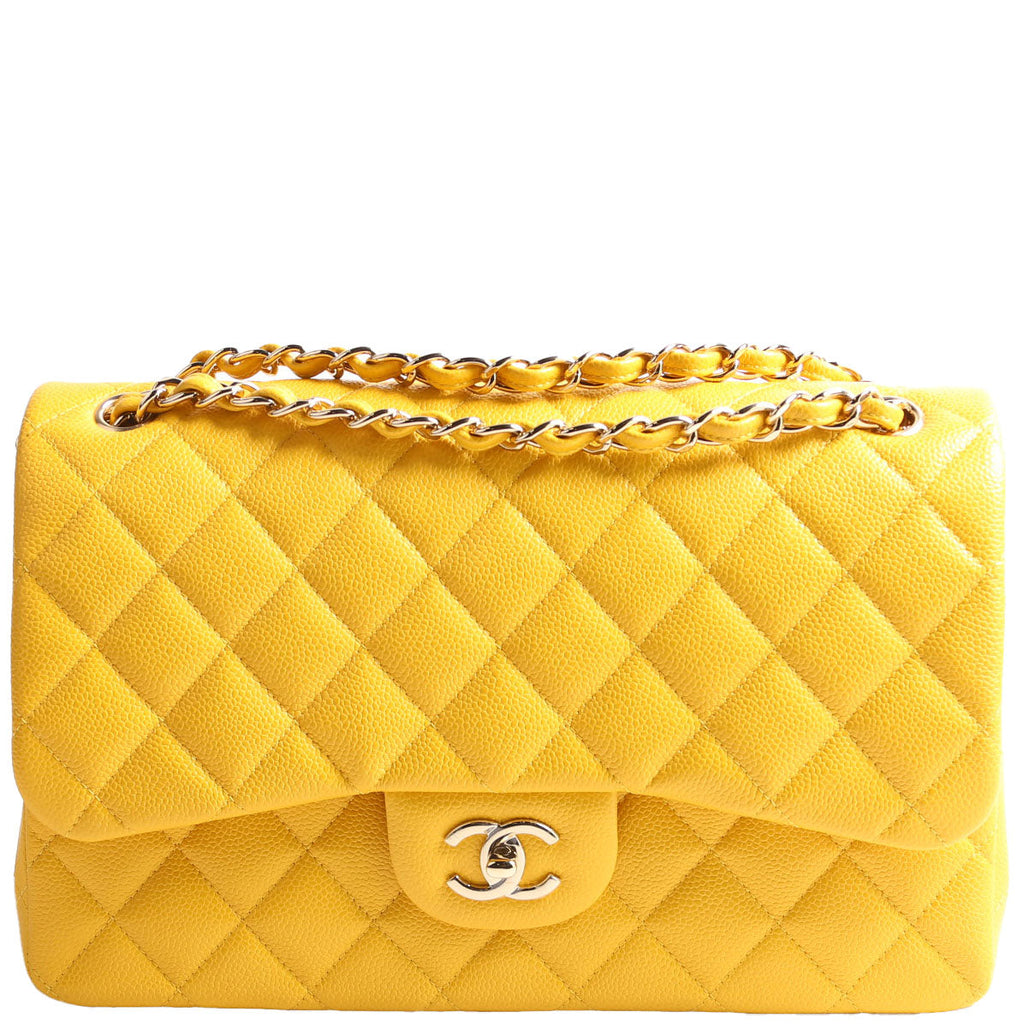 Classic Flap Jumbo Caviar 25-28M Yellow