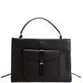 Hollywood T Twist Leather Tote Black