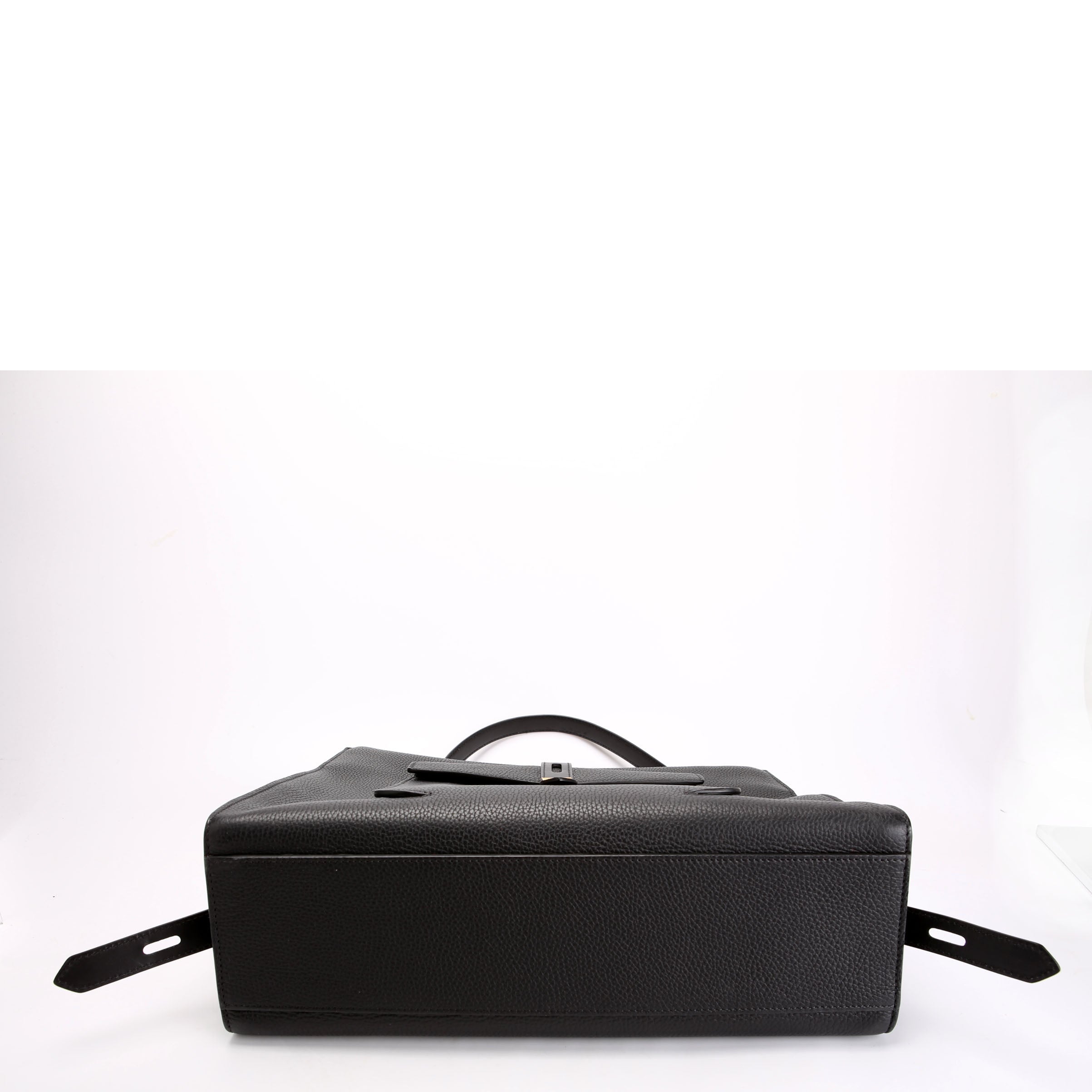 Hollywood T Twist Leather Tote Black