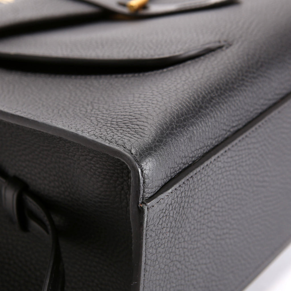 Hollywood T Twist Leather Tote Black
