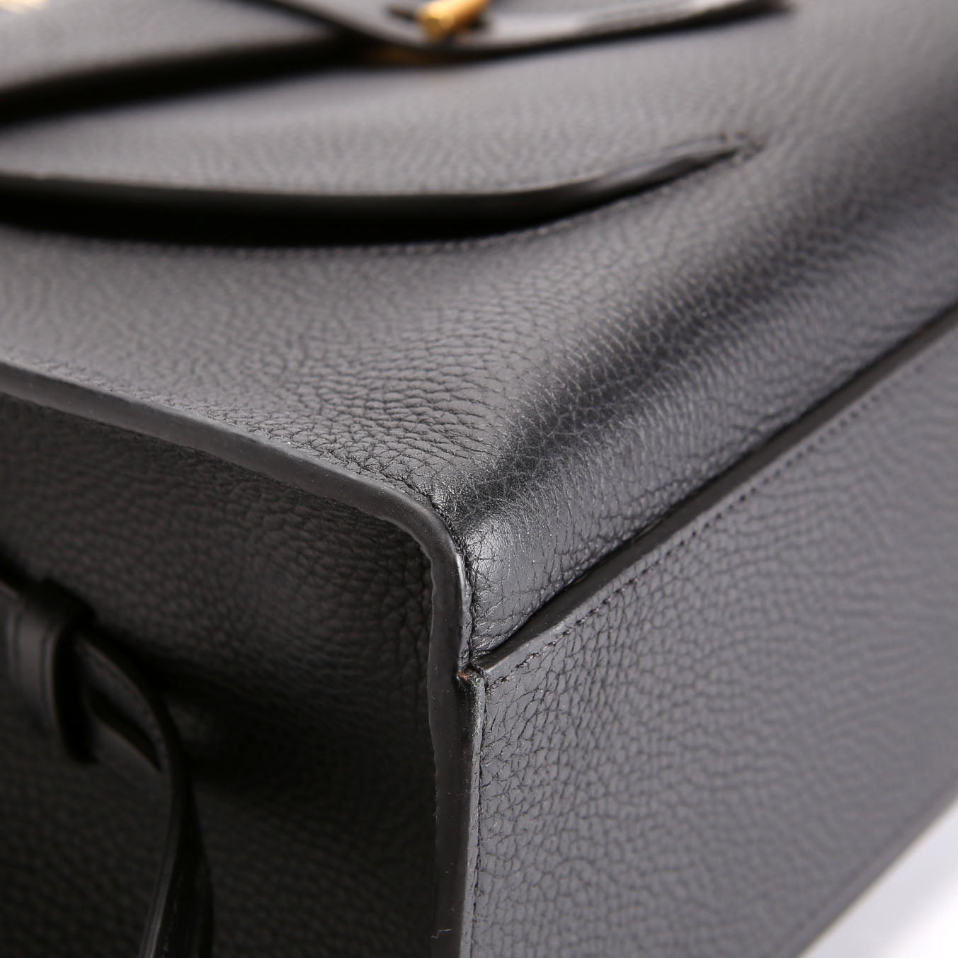 Hollywood T Twist Leather Tote Black