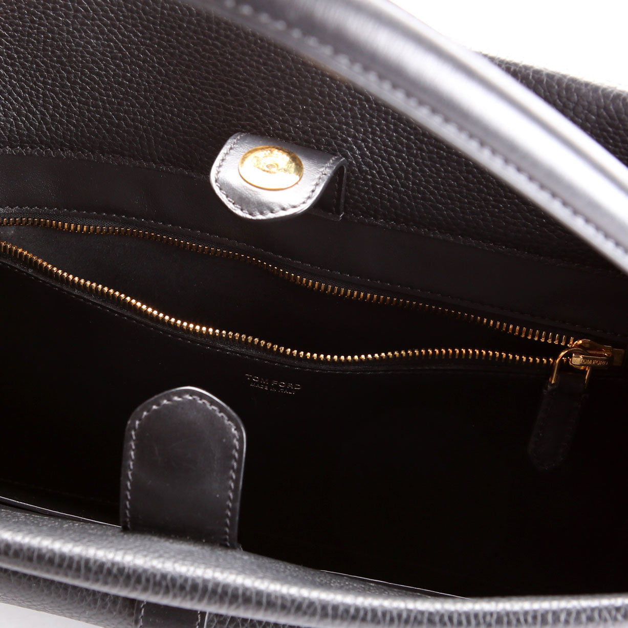 Hollywood T Twist Leather Tote Black