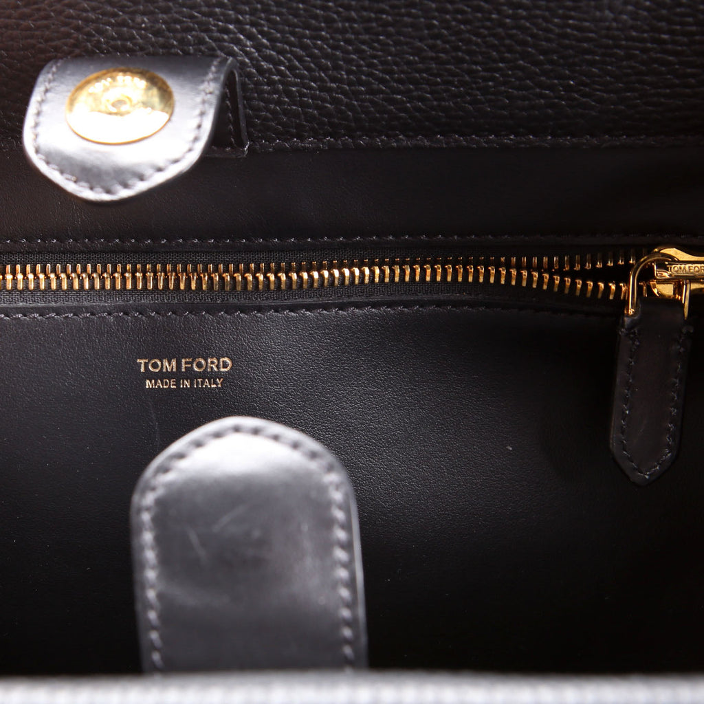 Hollywood T Twist Leather Tote Black