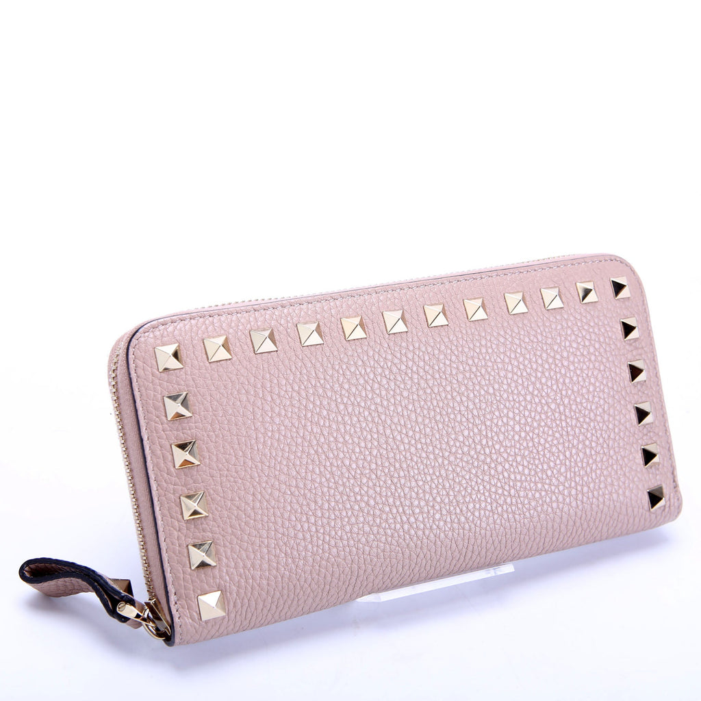 Rockstud Zip Around Wallet Taupe