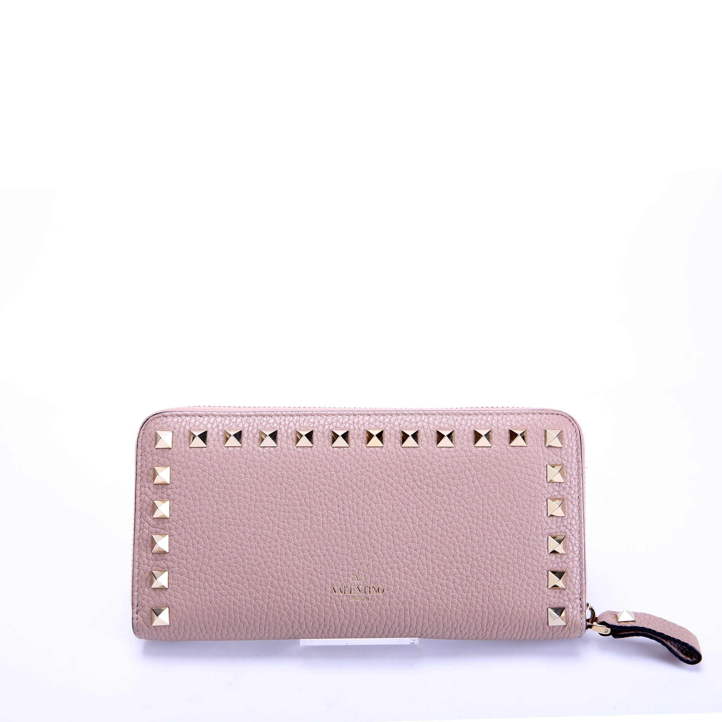 Rockstud Zip Around Wallet Taupe