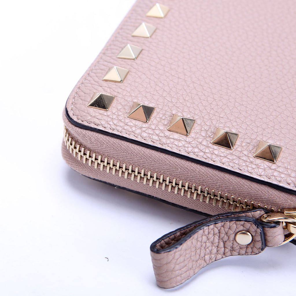 Rockstud Zip Around Wallet Taupe