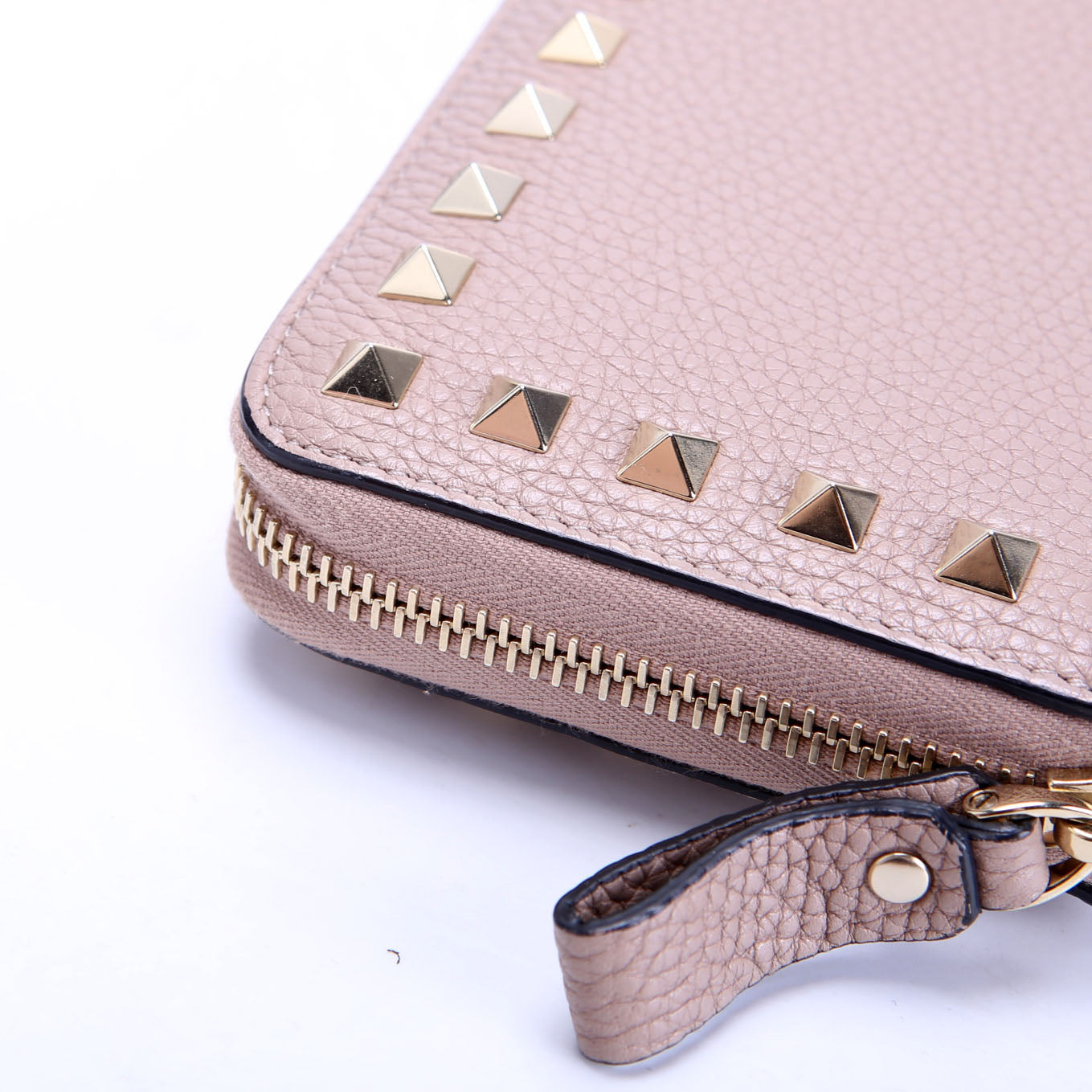 Rockstud Zip Around Wallet Taupe