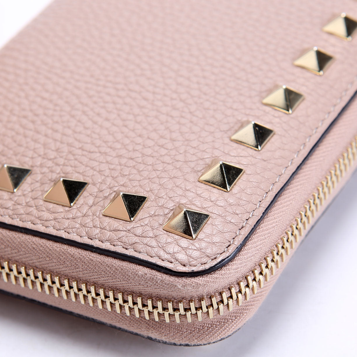 Rockstud Zip Around Wallet Taupe
