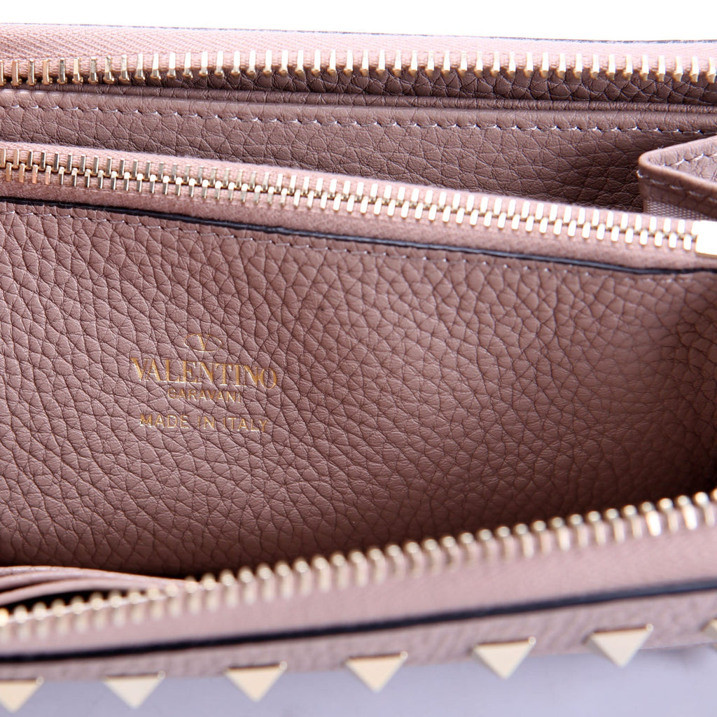 Rockstud Zip Around Wallet Taupe