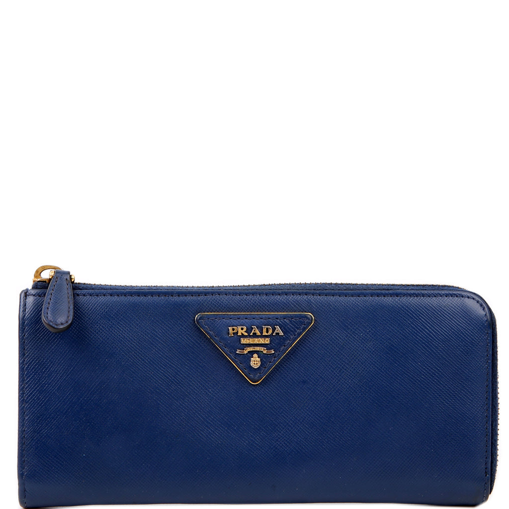 Saffiano Zip Wallet Navy