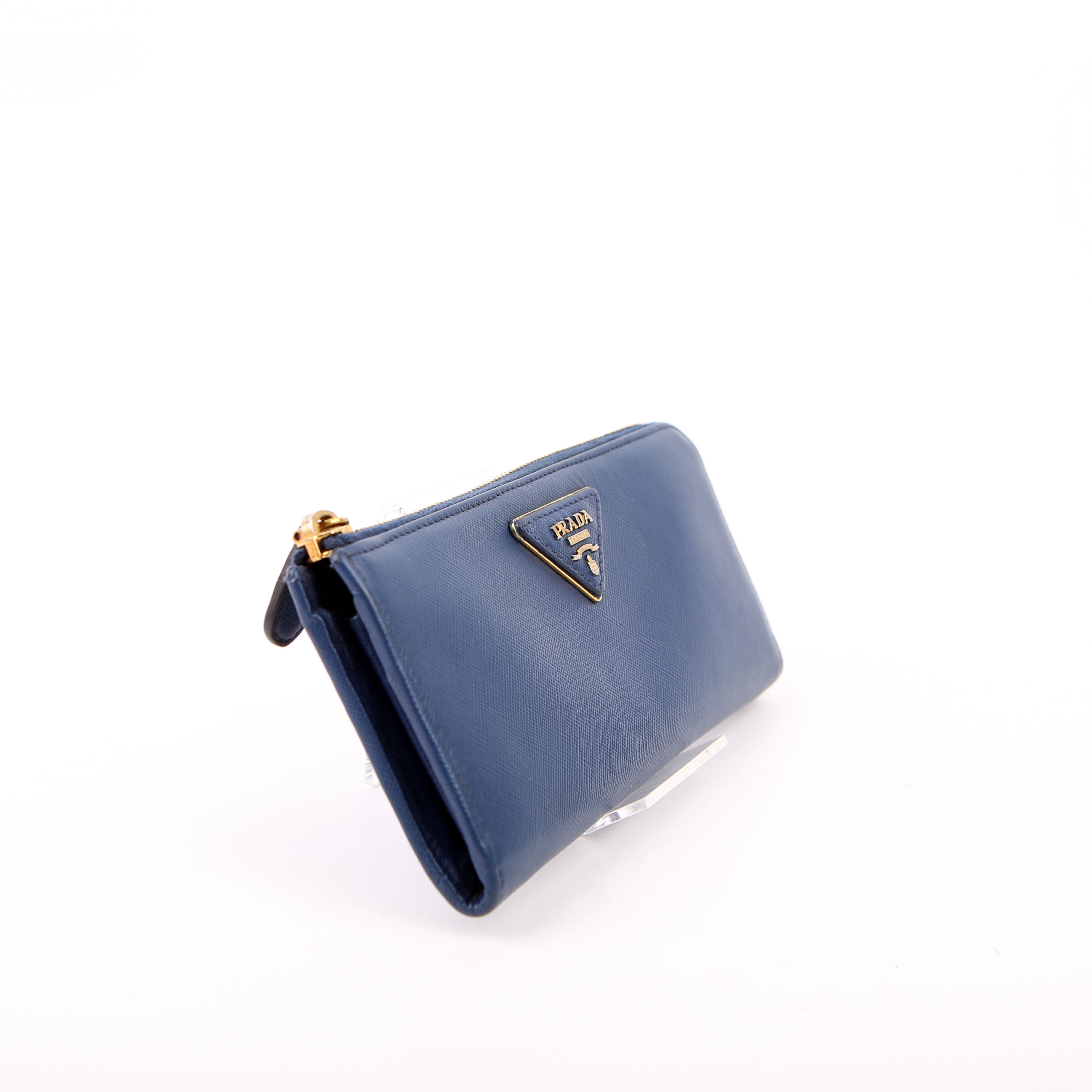 Saffiano Zip Wallet Navy