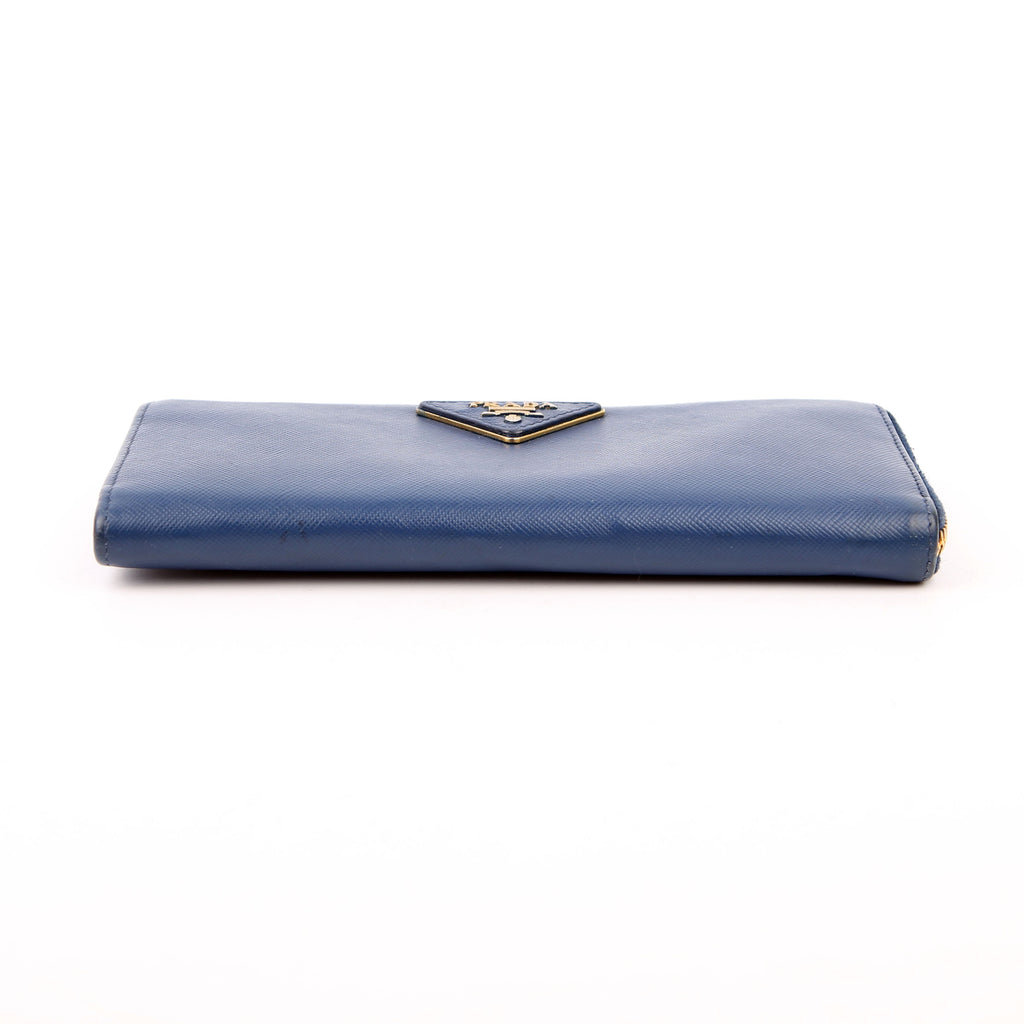 Saffiano Zip Wallet Navy