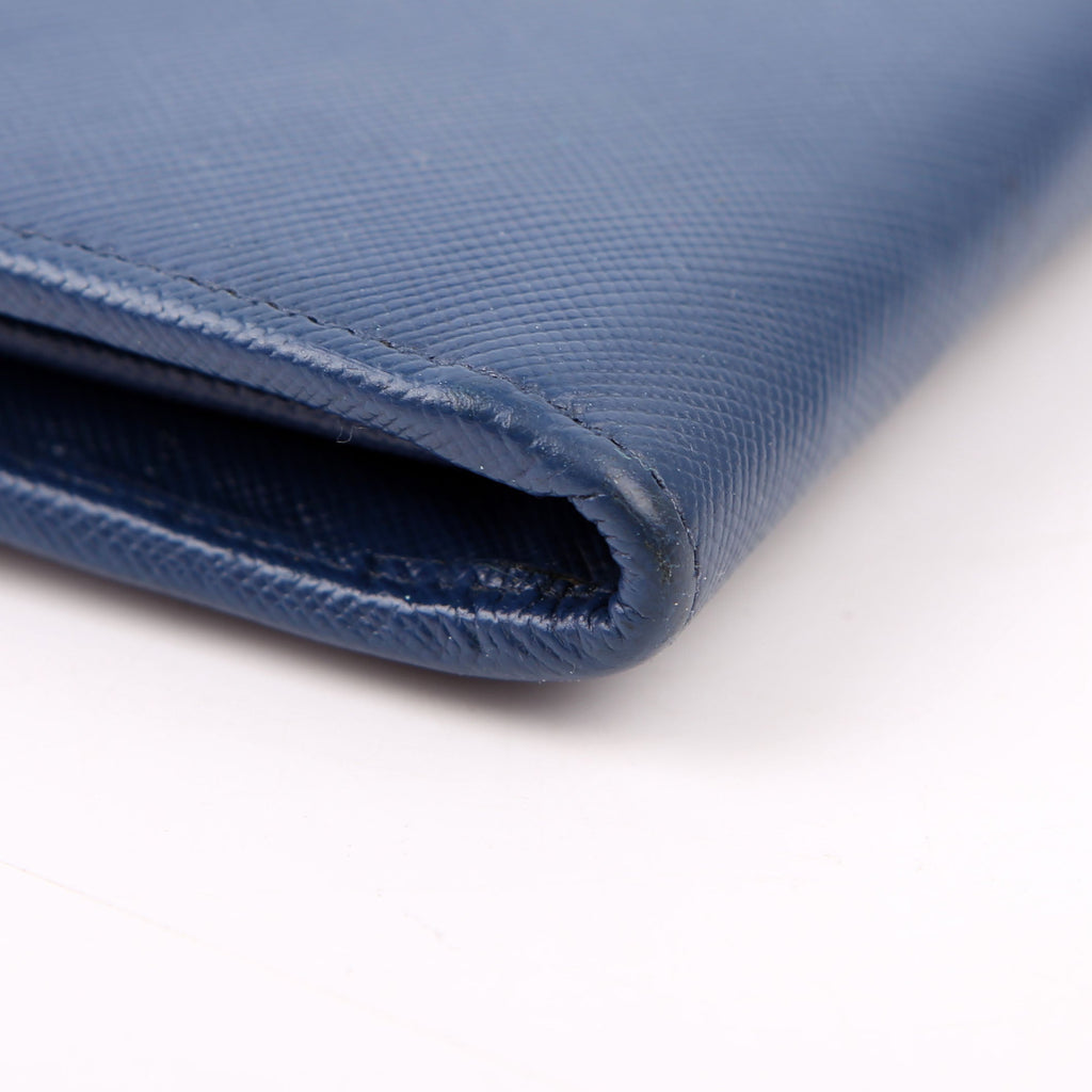 Saffiano Zip Wallet Navy