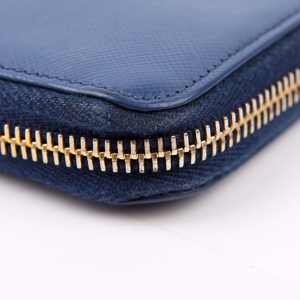 Saffiano Zip Wallet Navy