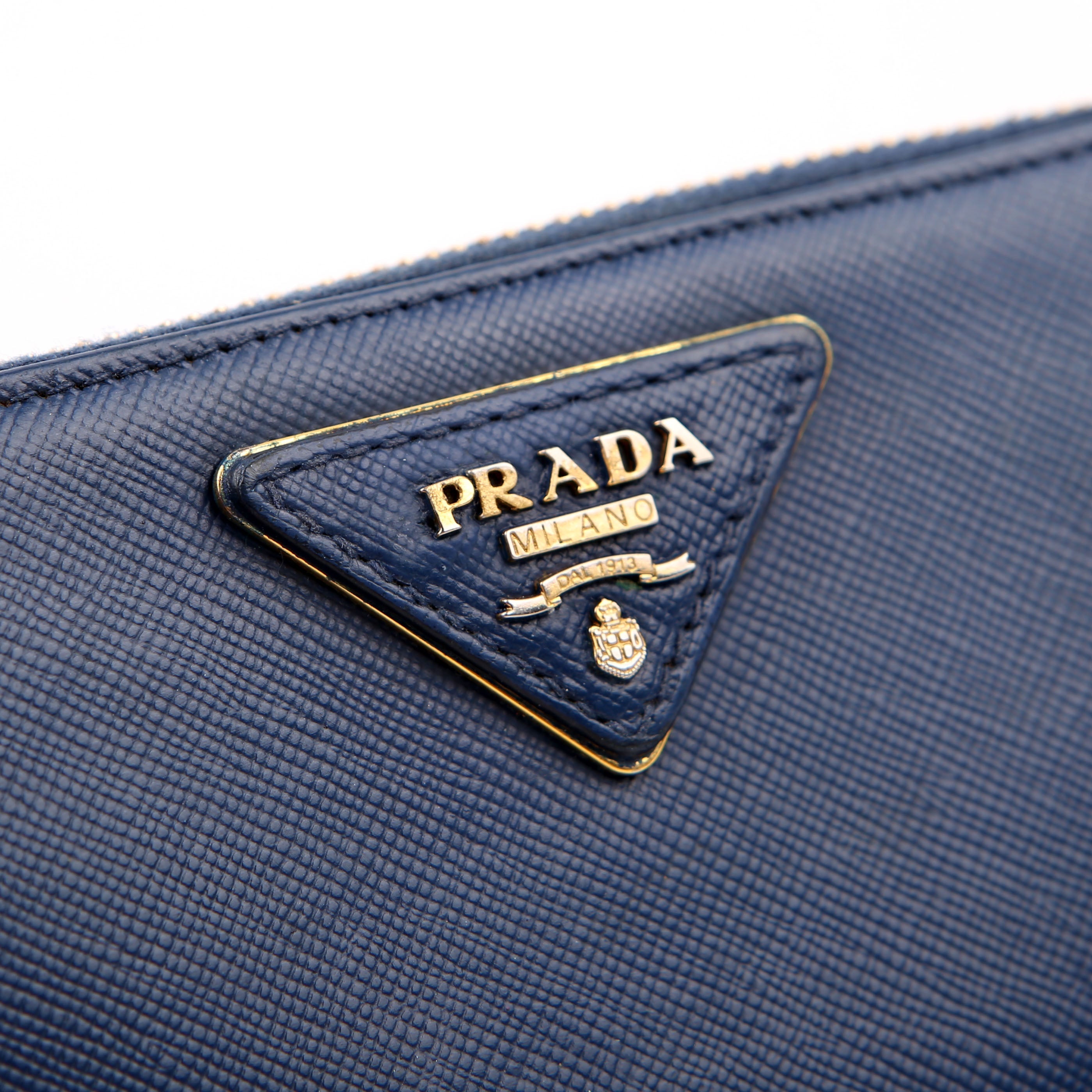 Saffiano Zip Wallet Navy
