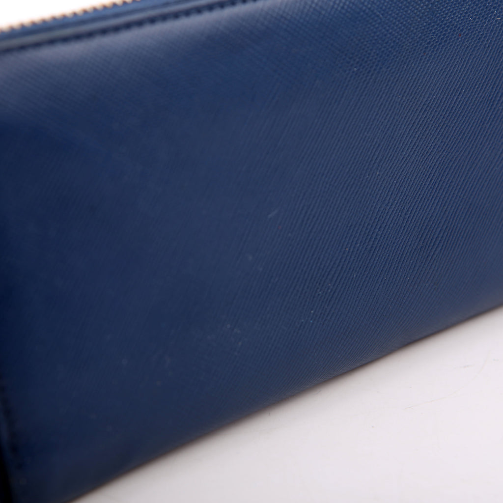 Saffiano Zip Wallet Navy