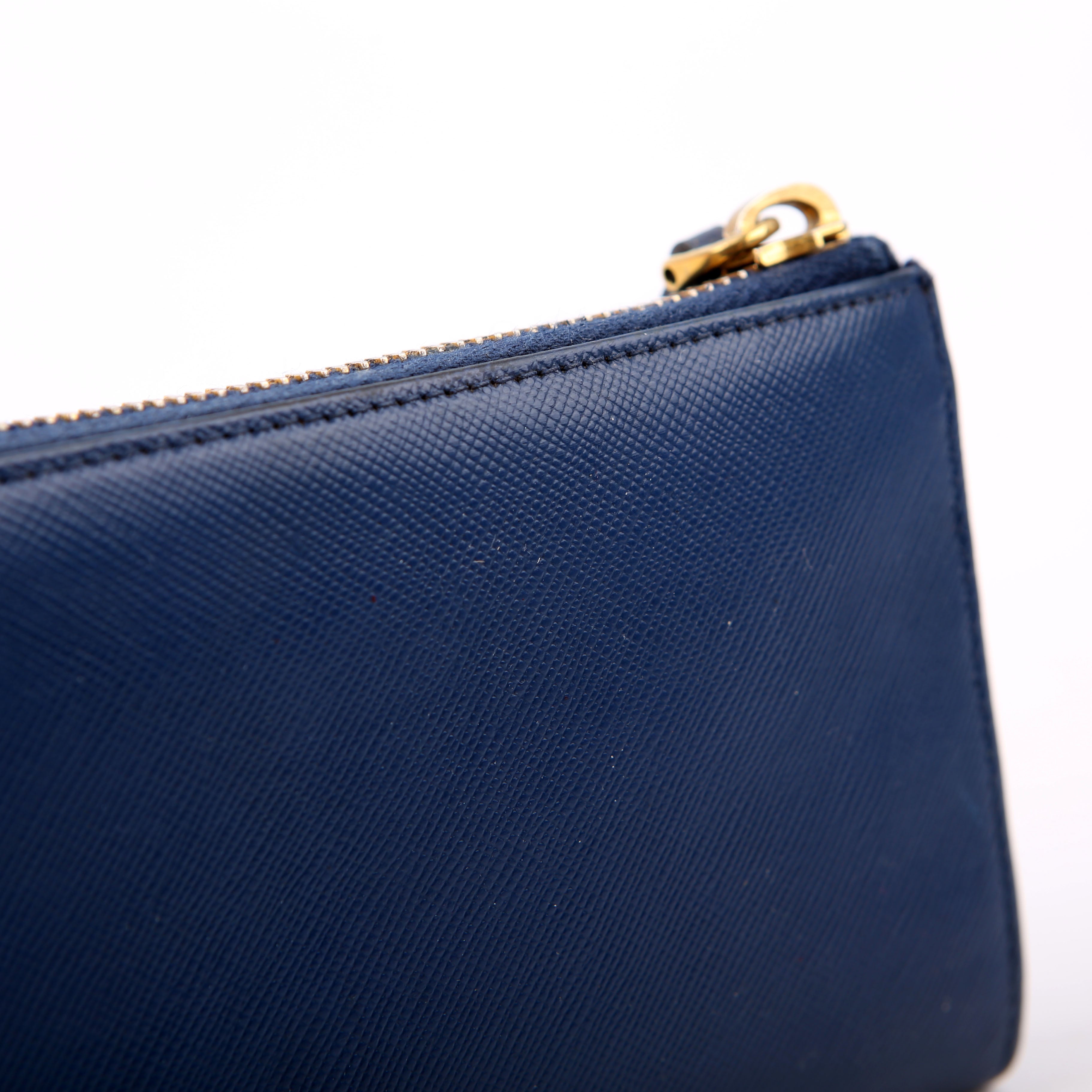 Saffiano Zip Wallet Navy