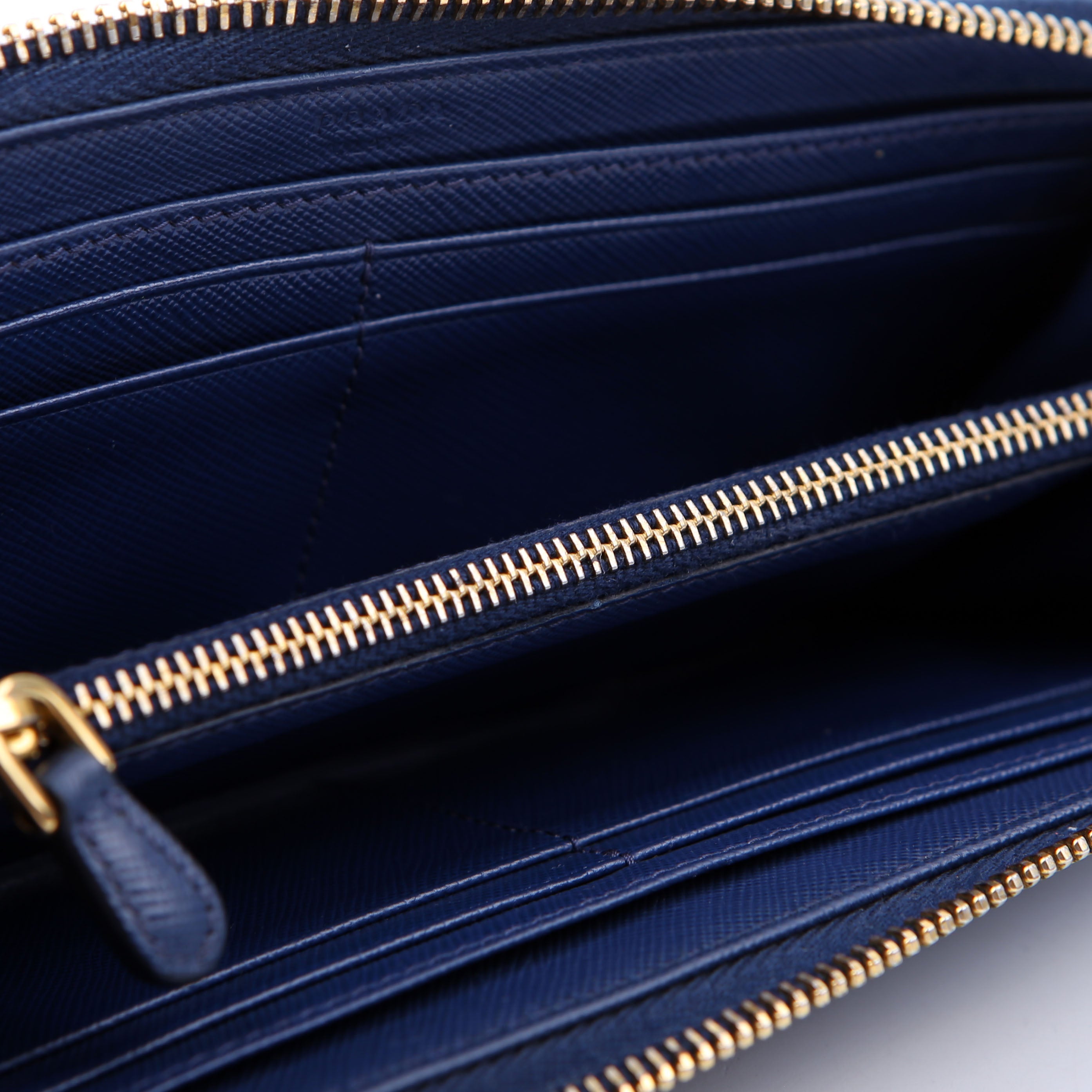 Saffiano Zip Wallet Navy