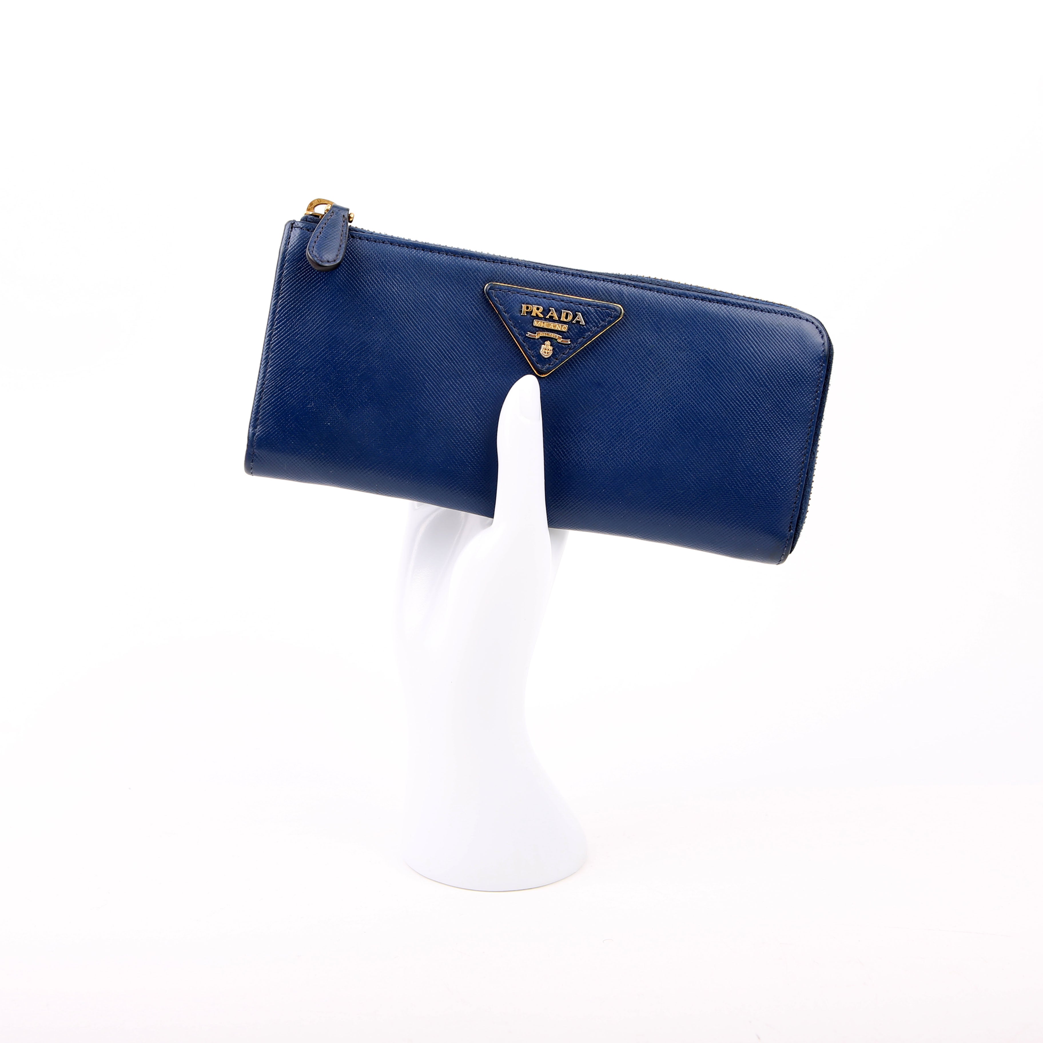 Saffiano Zip Wallet Navy