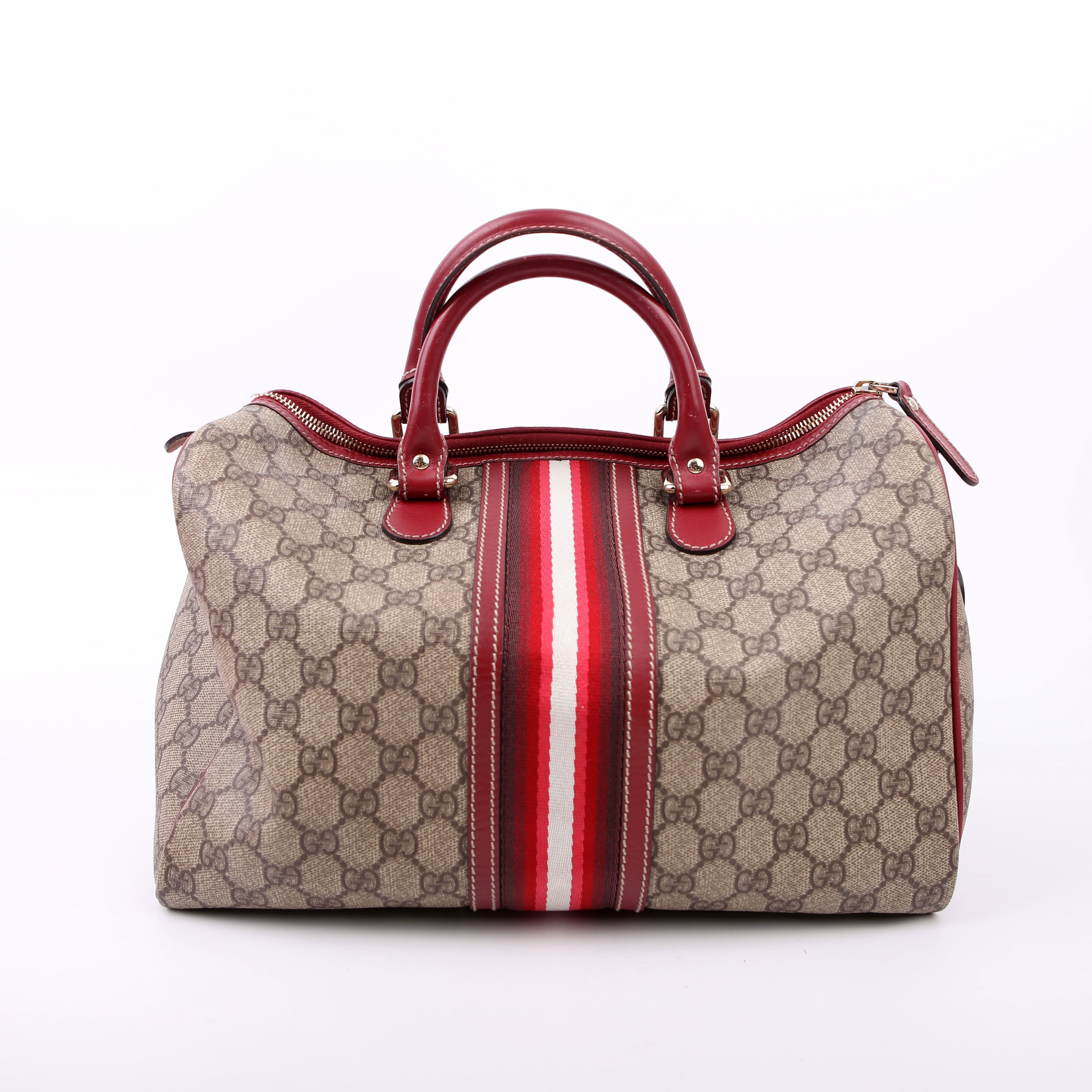 207942 GG Canvas Boston Bag Red