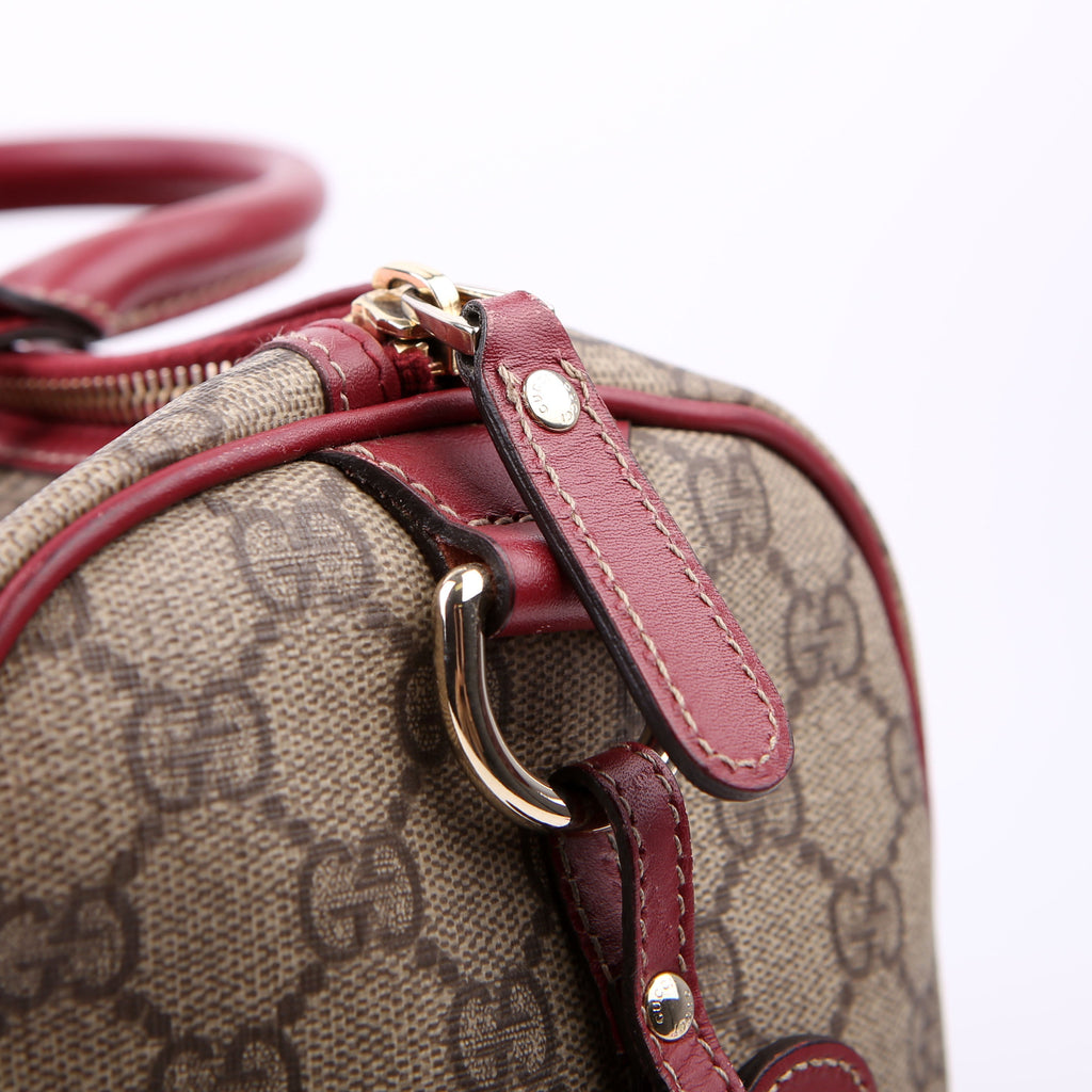 207942 GG Canvas Boston Bag Red