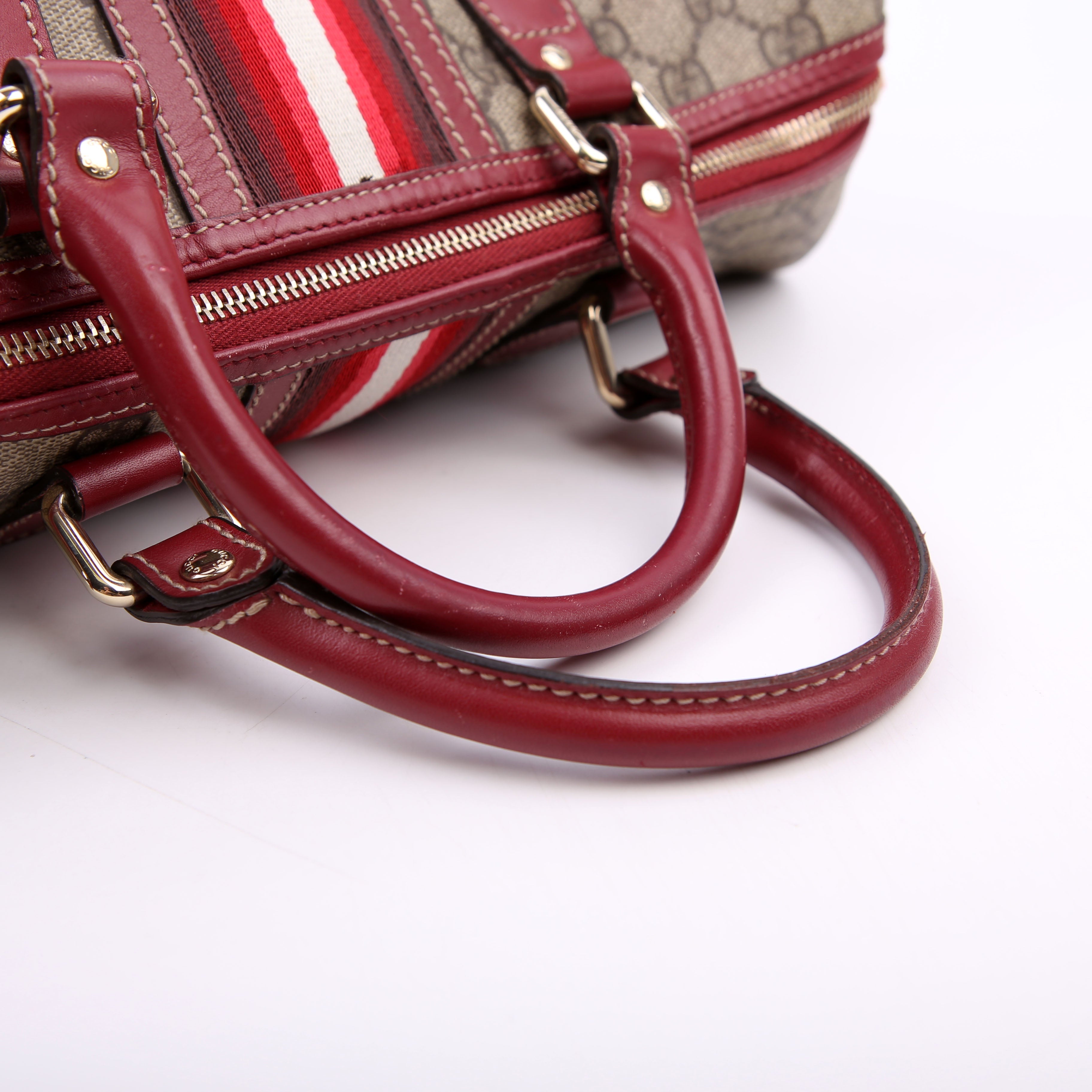 207942 GG Canvas Boston Bag Red