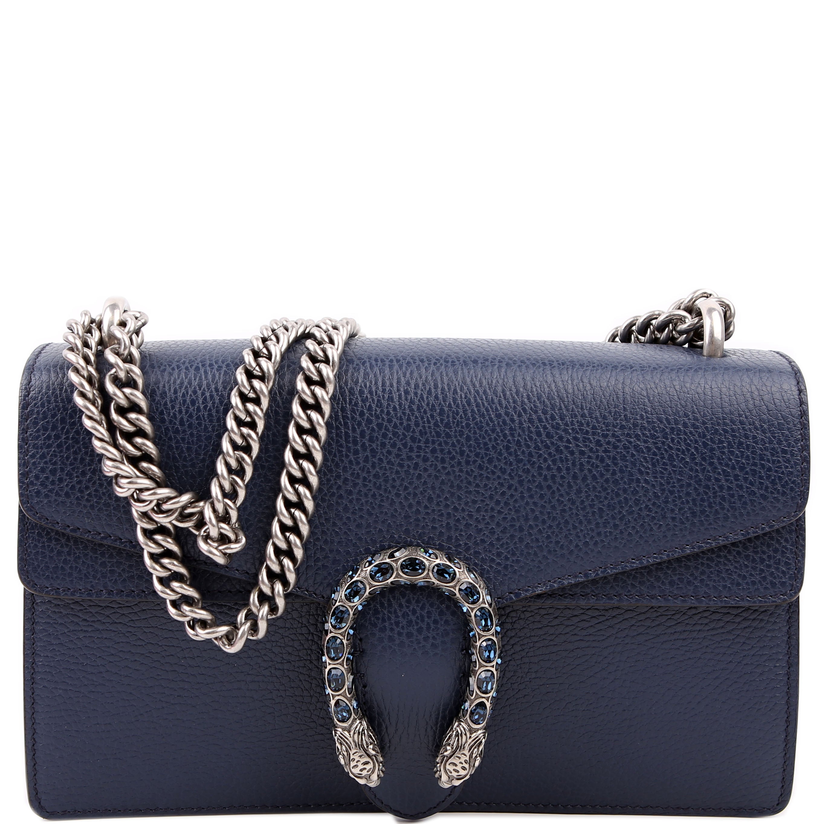 Gucci 400249 Dionysus Leather Shoulder Small Navy