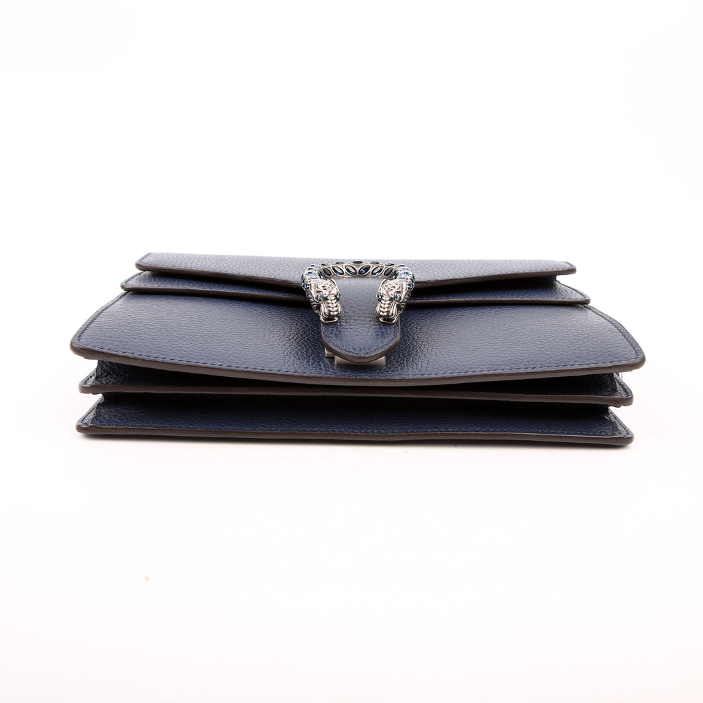 Gucci 400249 Dionysus Leather Shoulder Small Navy