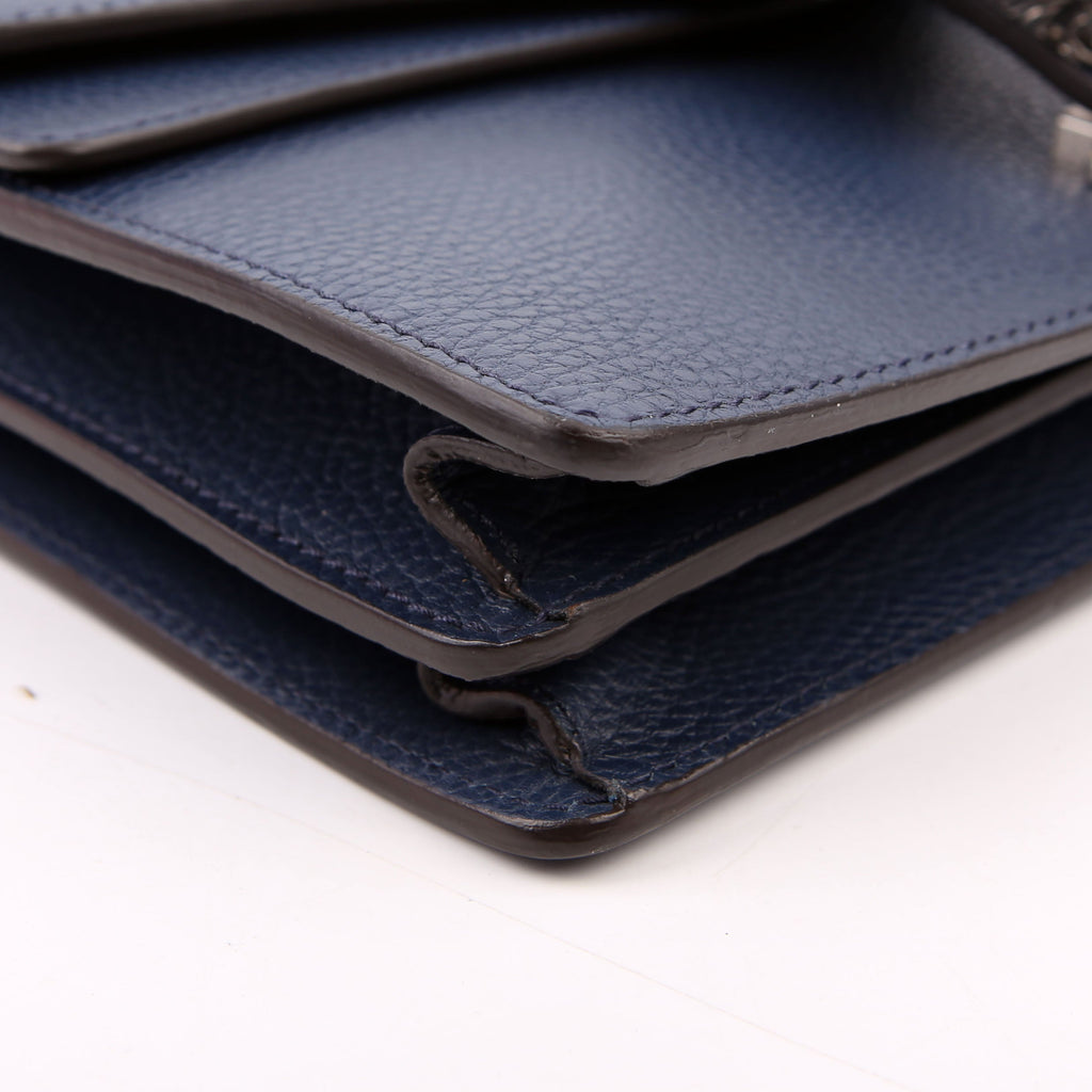 Gucci 400249 Dionysus Leather Shoulder Small Navy