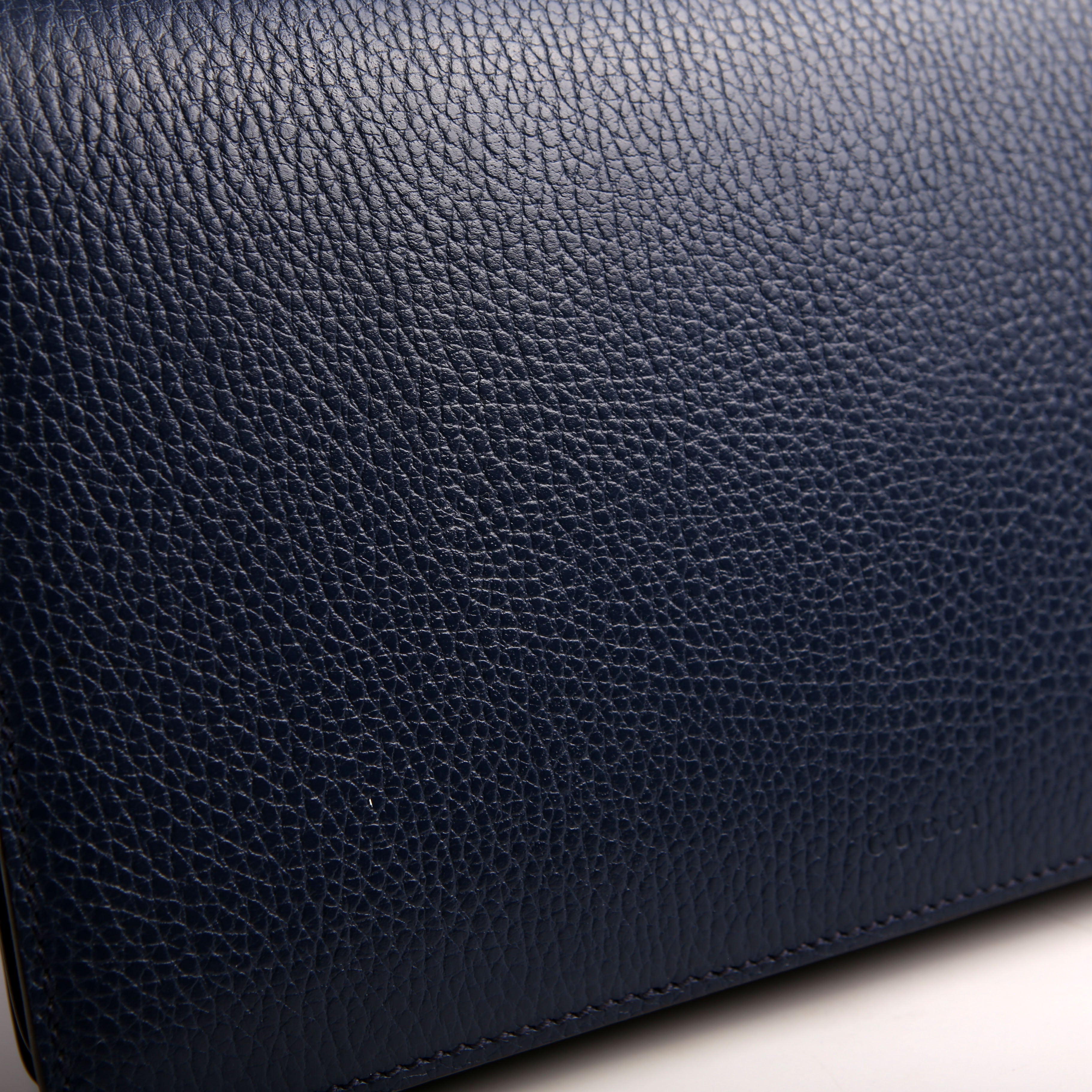 Gucci 400249 Dionysus Leather Shoulder Small Navy