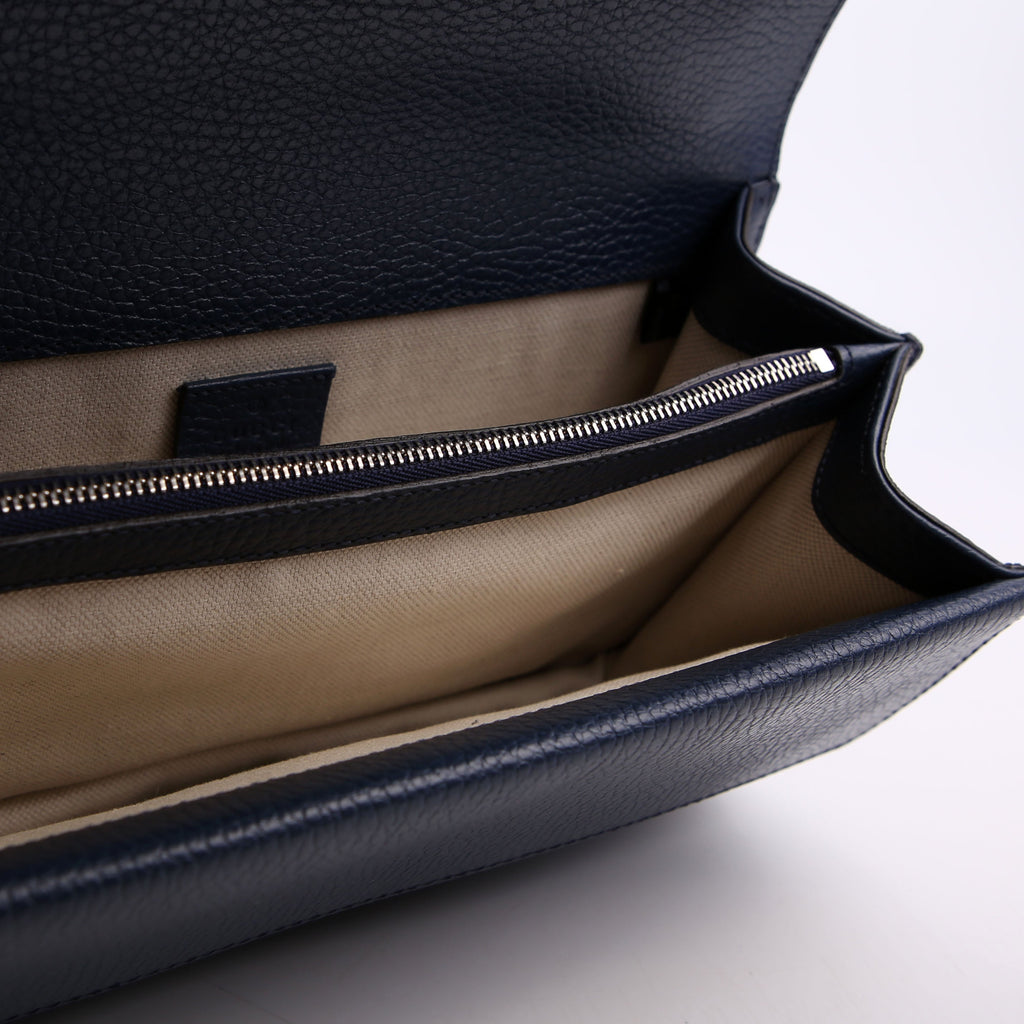 Gucci 400249 Dionysus Leather Shoulder Small Navy