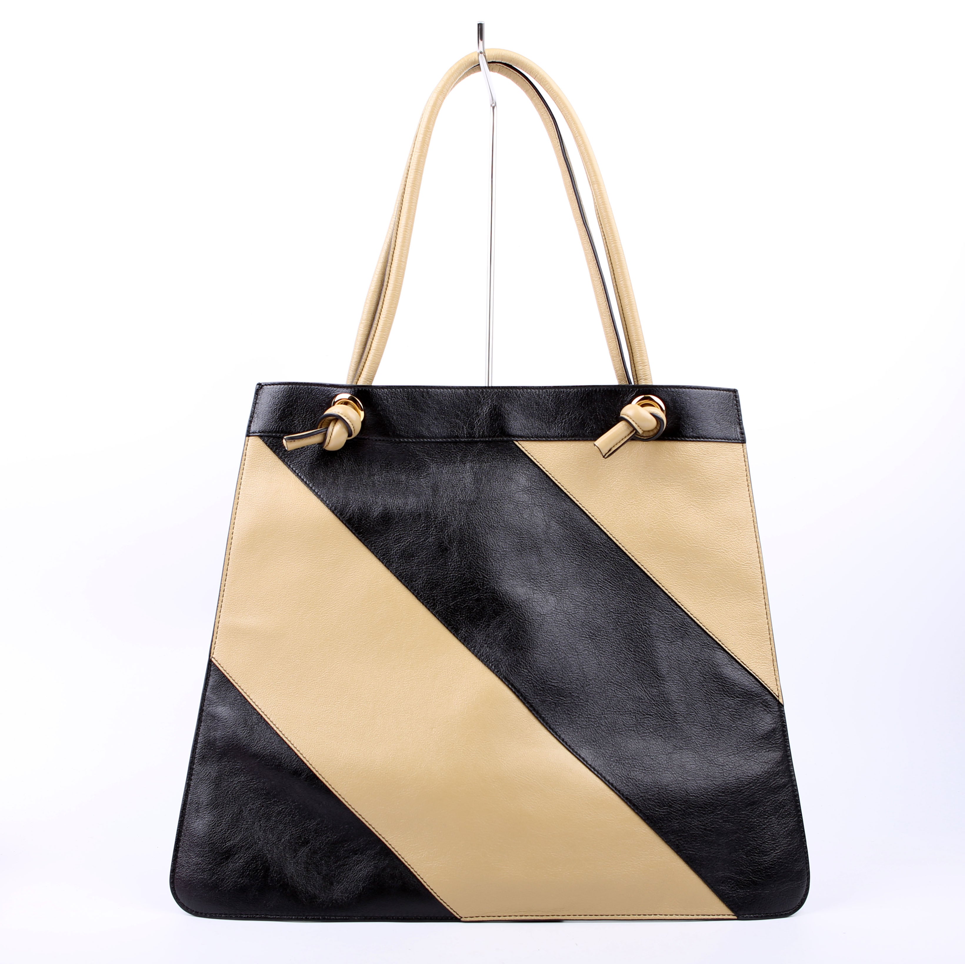 Gucci 576463 Zumi Leather Tote Black/Tan