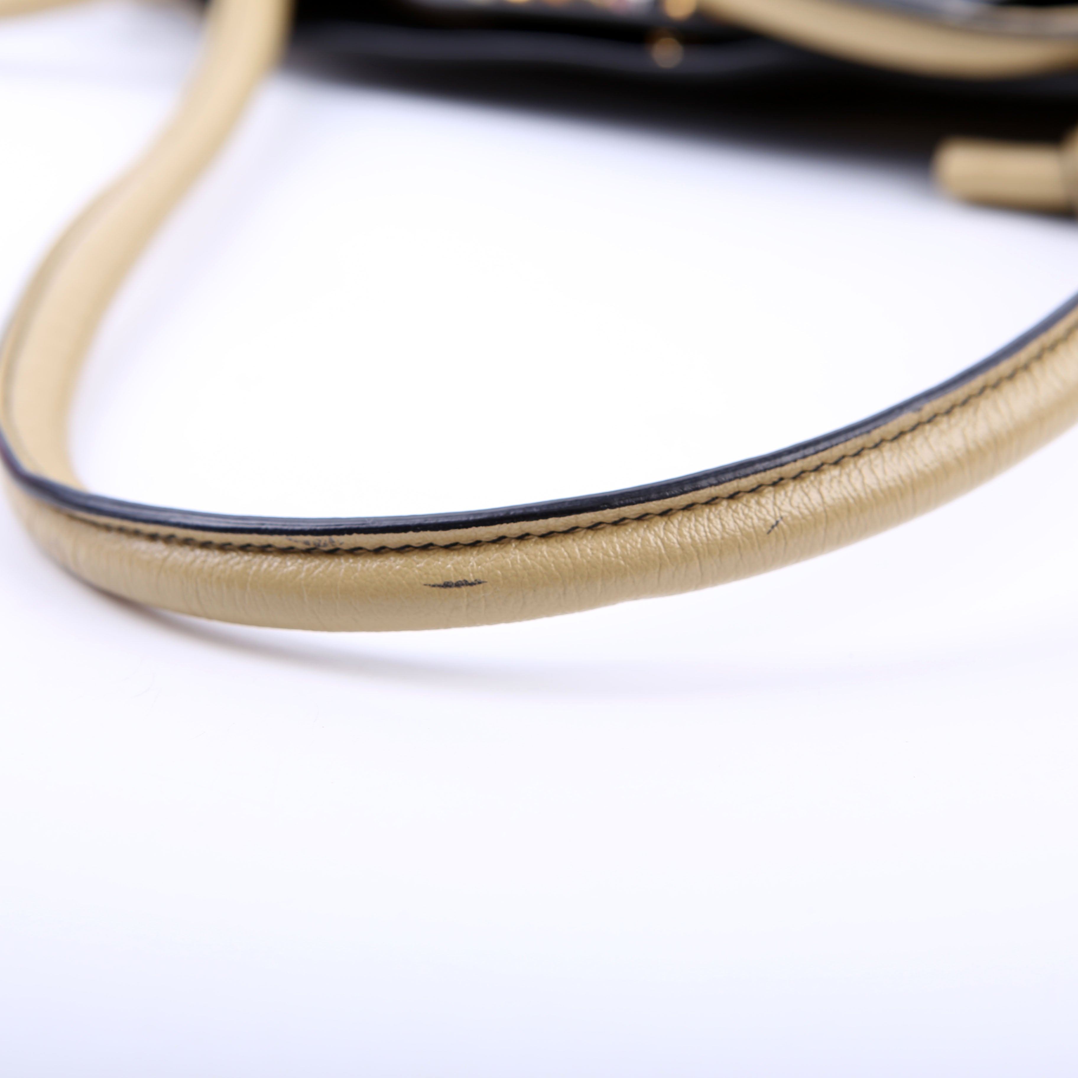 Gucci 576463 Zumi Leather Tote Black/Tan
