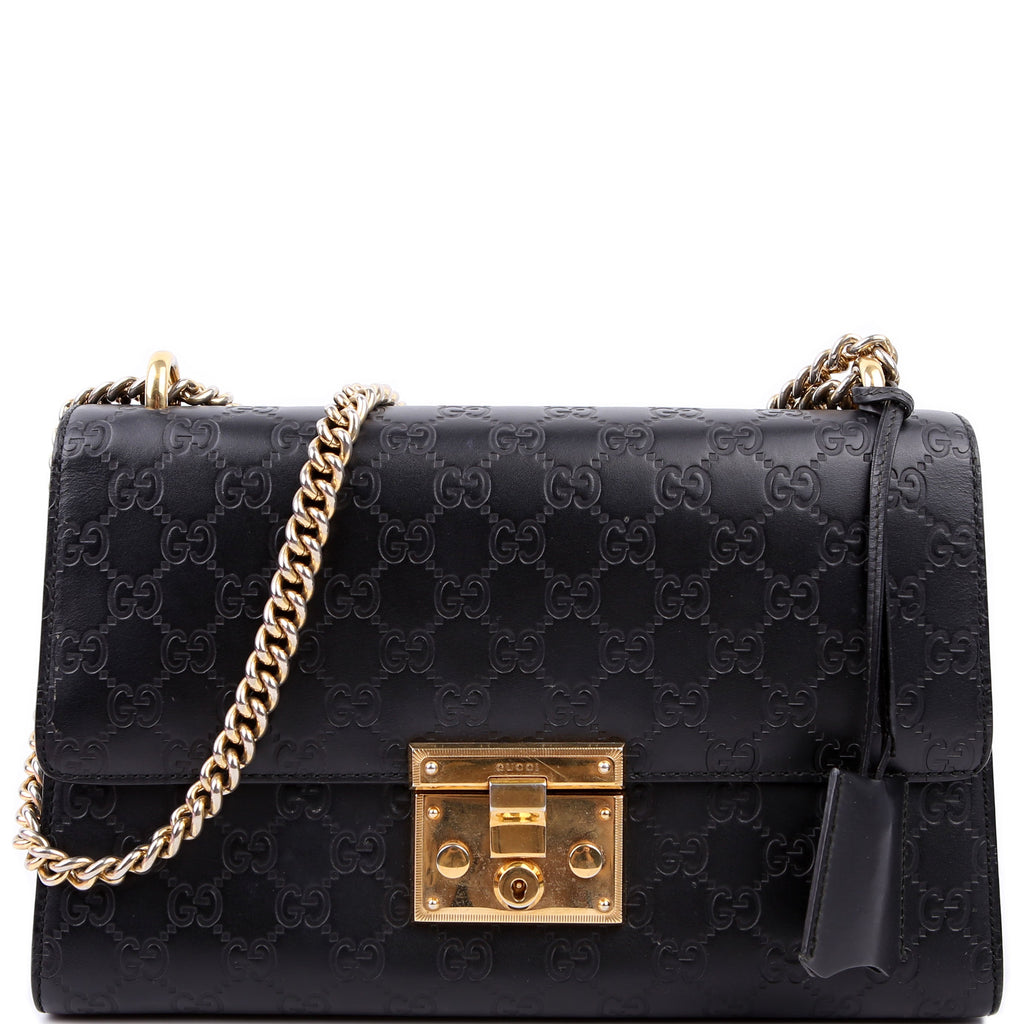 Gucci 409486 Padlock Guccissima Medium Black