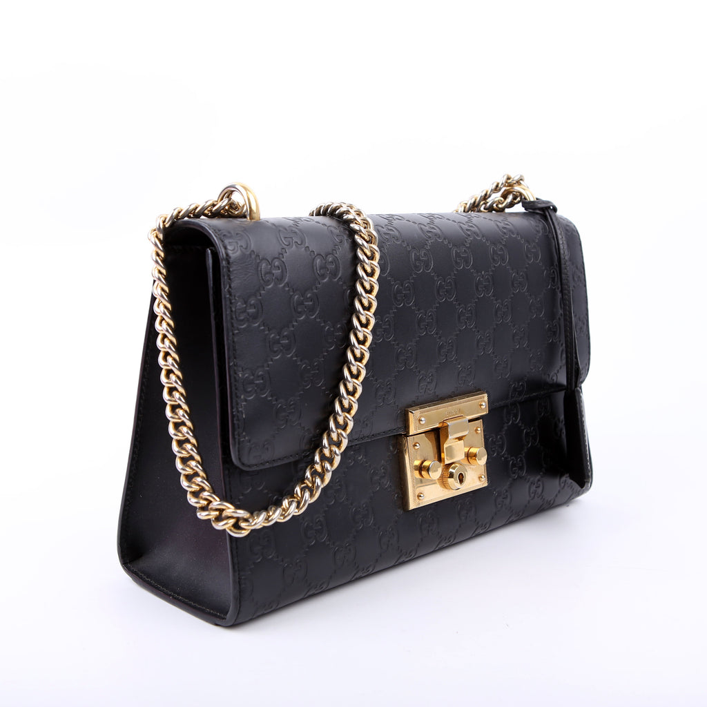 Gucci 409486 Padlock Guccissima Medium Black