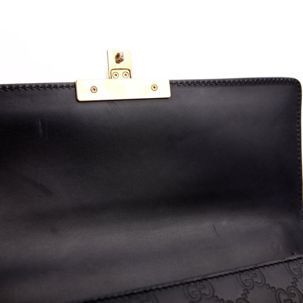 Gucci 409486 Padlock Guccissima Medium Black