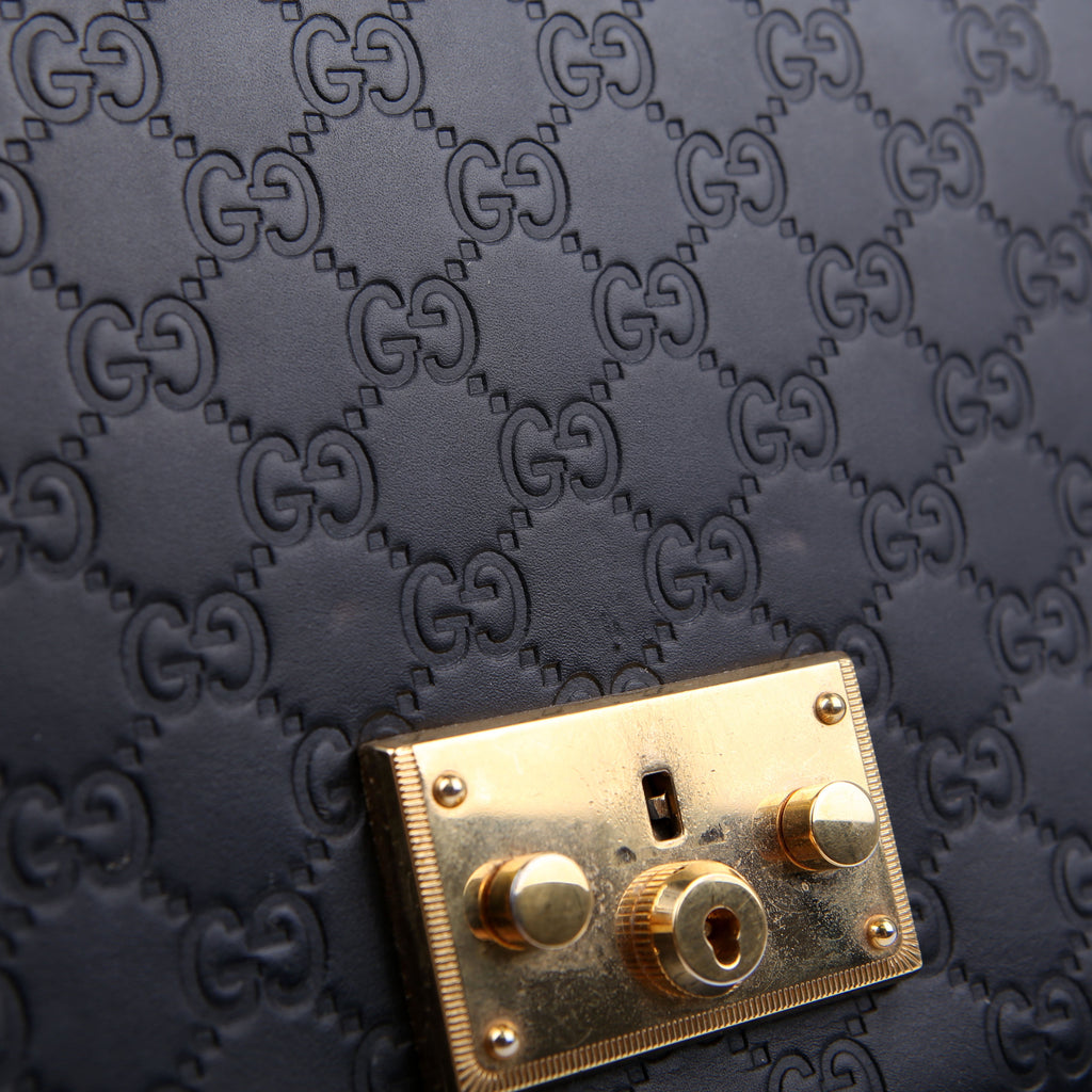 Gucci 409486 Padlock Guccissima Medium Black