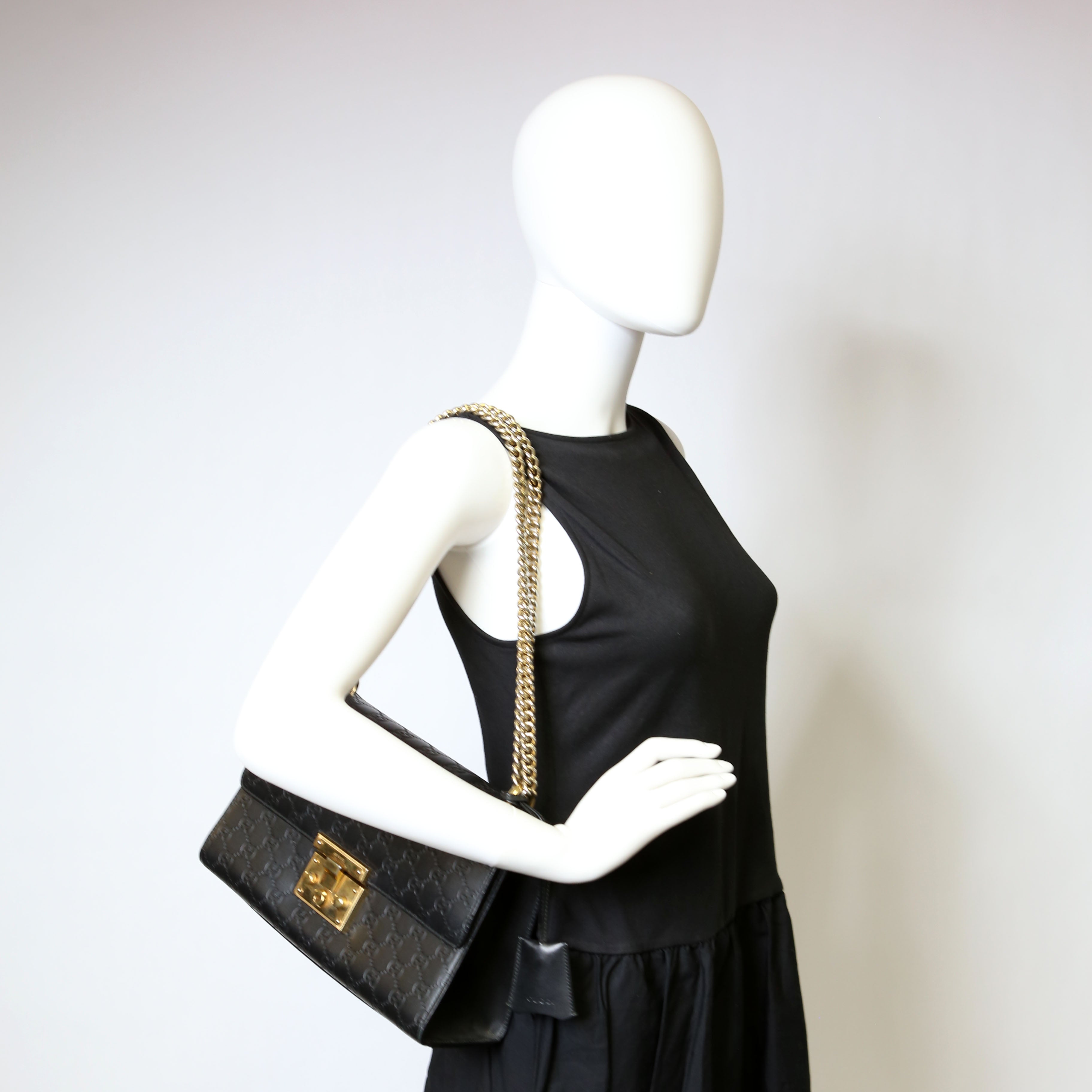 Gucci 409486 Padlock Guccissima Medium Black