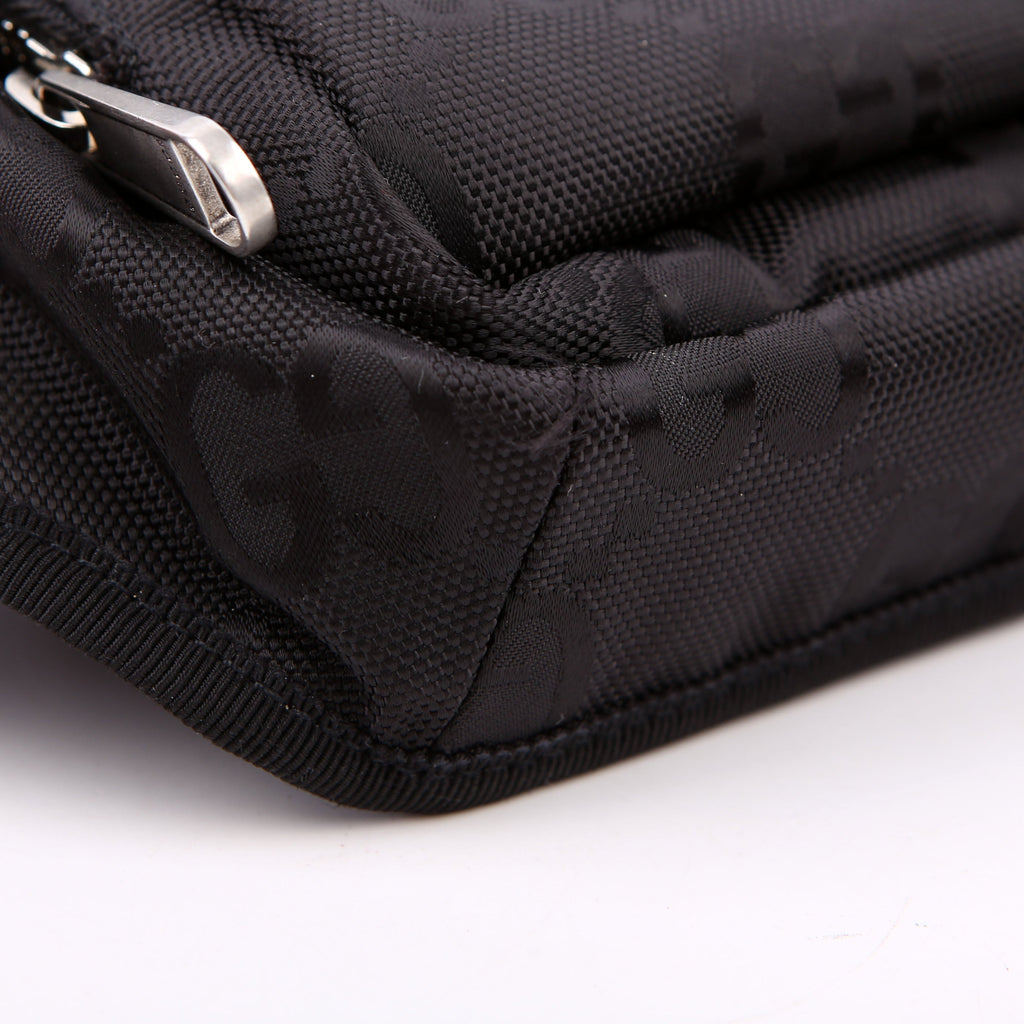 739372 Nylon Off the Grid Logo Belt Bag Black