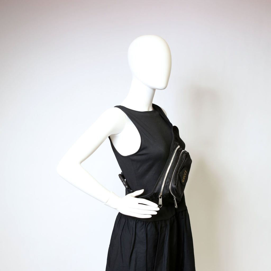739372 Nylon Off the Grid Logo Belt Bag Black